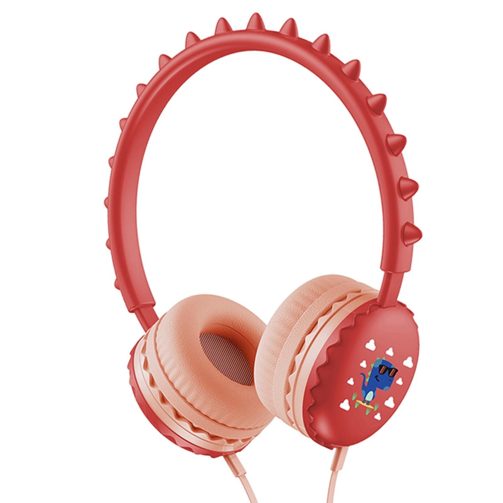 Kids Wired Headphones Over Ear Lightweight Portable for Child  red