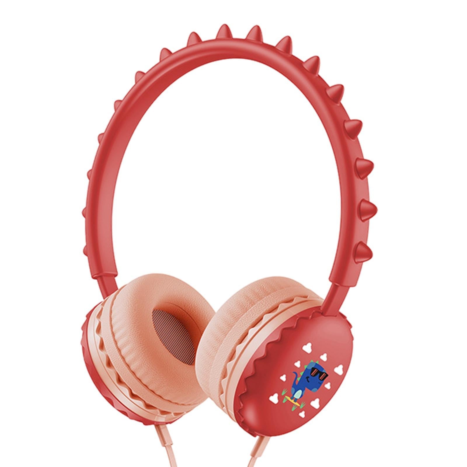 Kids Wired Headphones Over Ear Lightweight Portable for Child  red