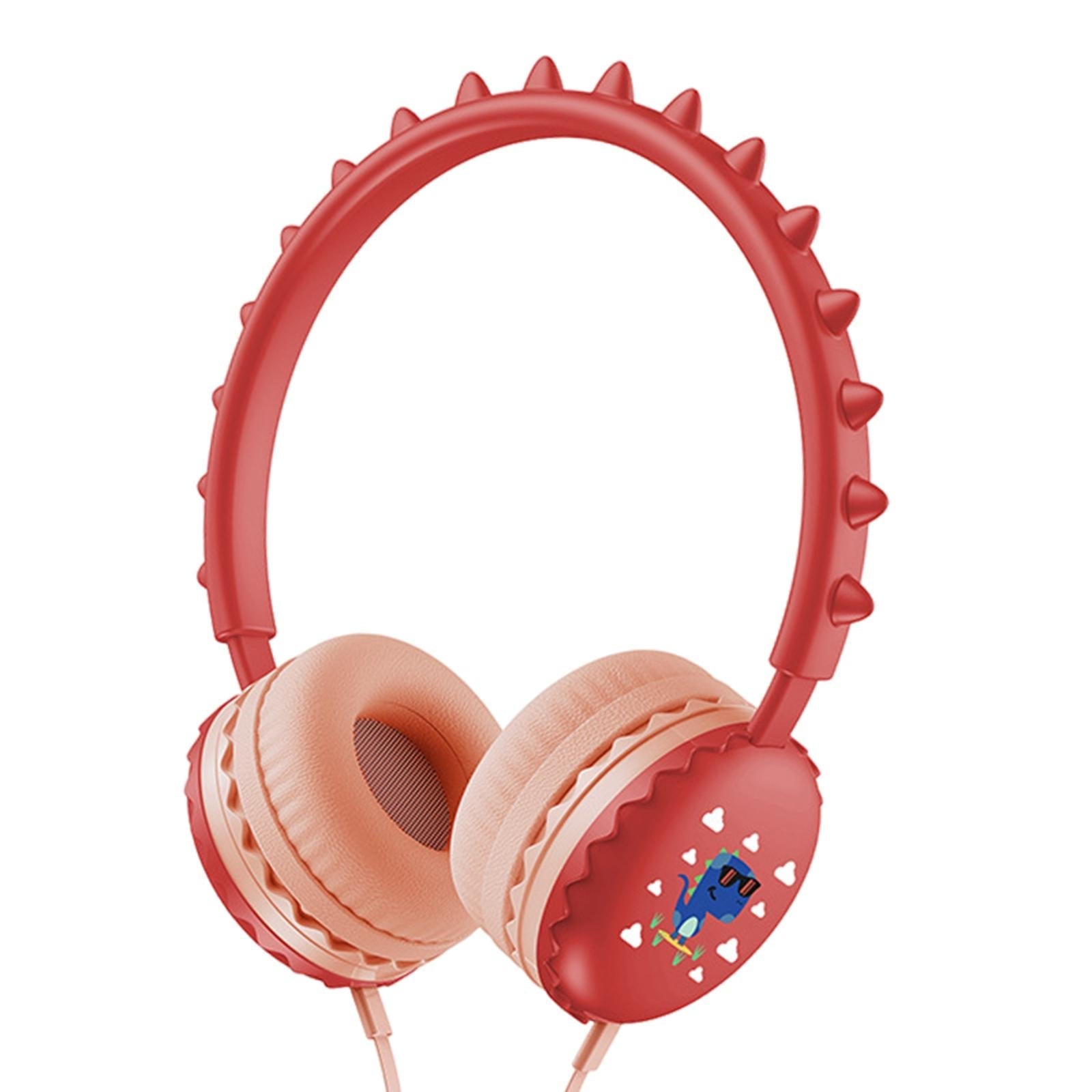 Kids Wired Headphones Over Ear Lightweight Portable for Child  red