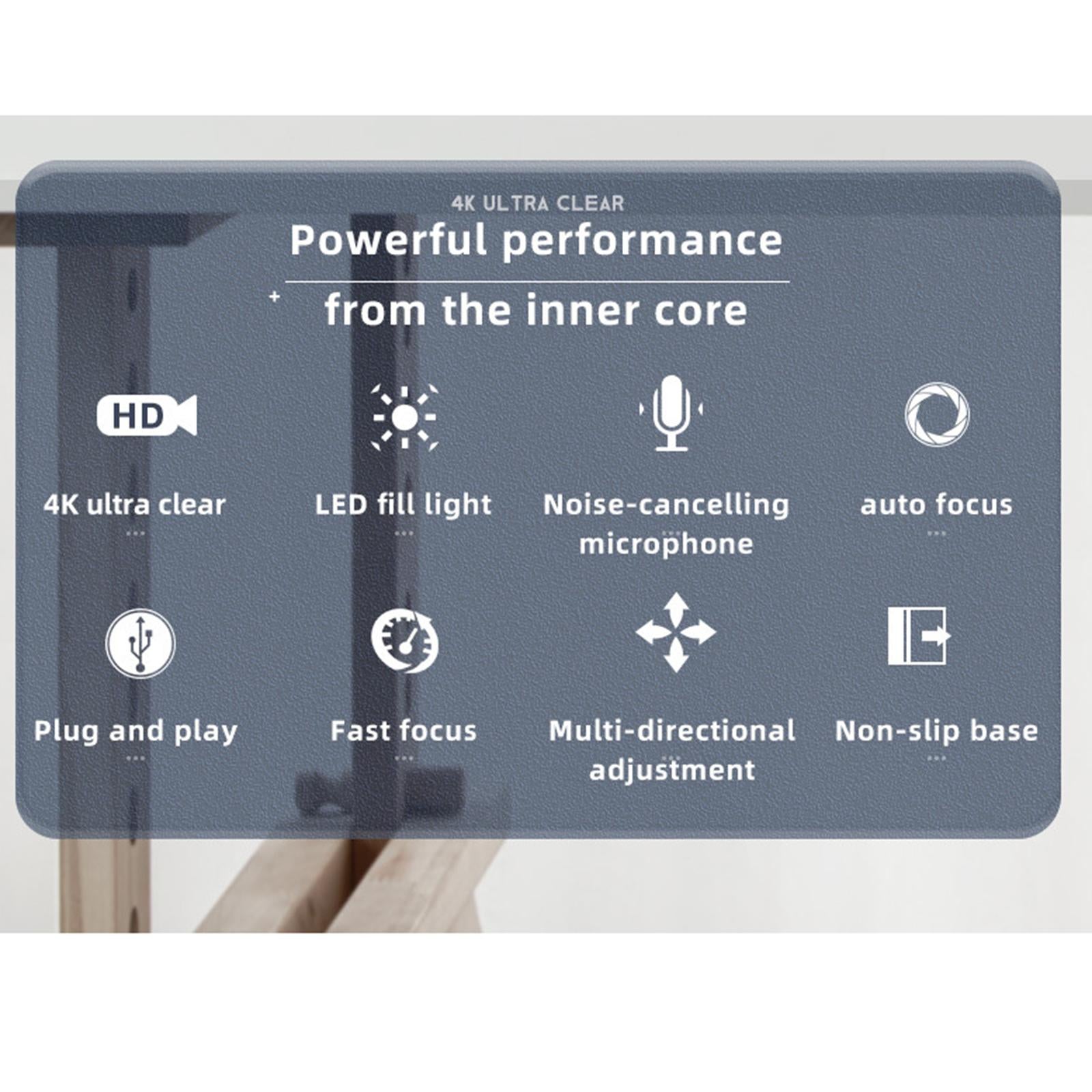 Webcam Full Hd Non-Slip Base Multi-Directional AK Clear Smart for Webcast 2K