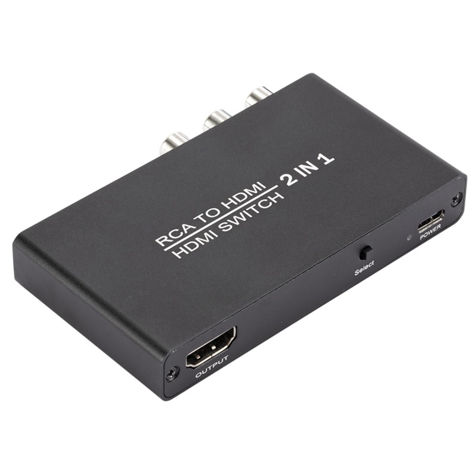 2 in 1 RCA to HDMI Converter HDMI Switch Portable 9.7x5.8x1.5cm Premium