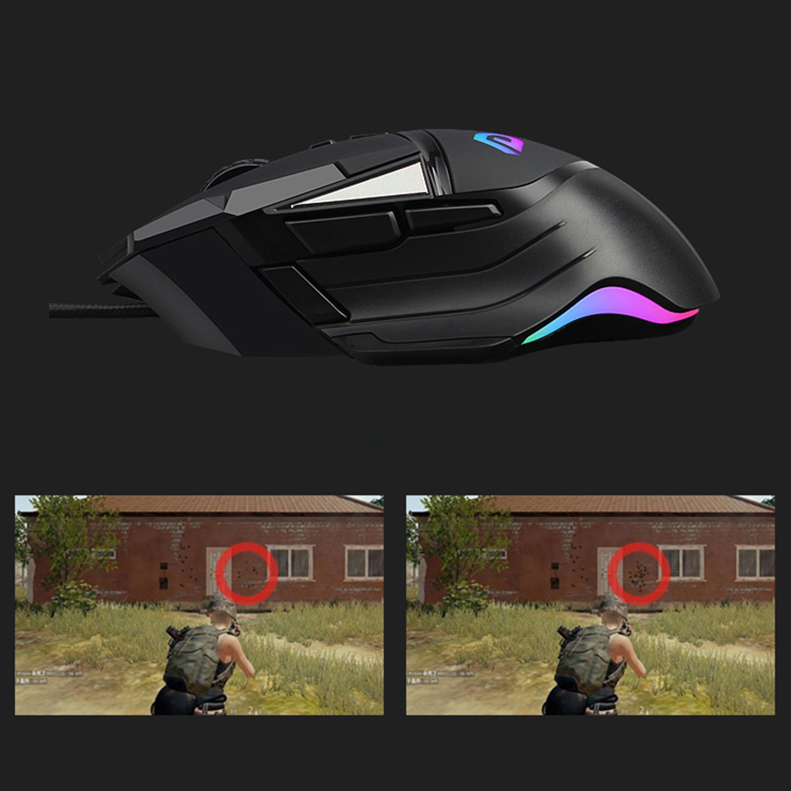 Wired Gaming Mouse Programmable RGB Backlit Mice for Games Laptop Computer