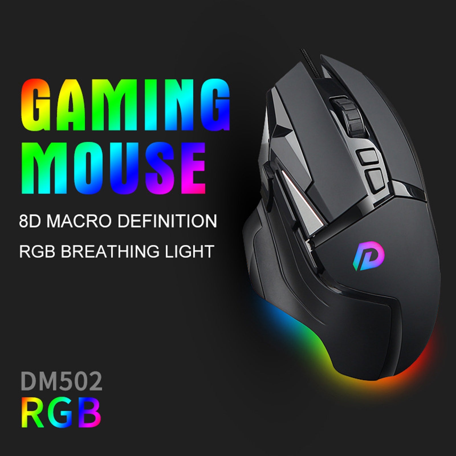 Wired Gaming Mouse Programmable RGB Backlit Mice for Games Laptop Computer