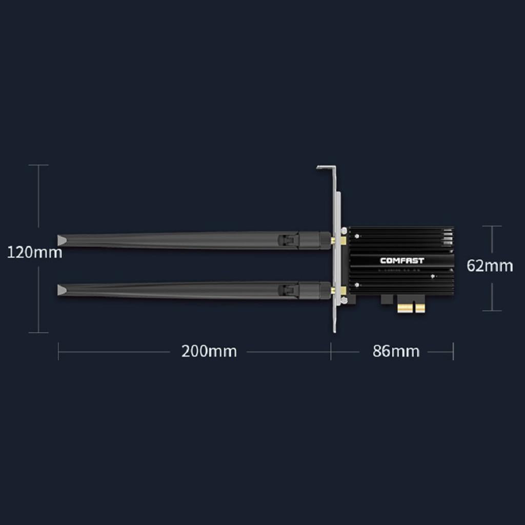 Wireless WiFi Card Tri-Band Support Windows 10 11 64-Bit PCIe for PC Desktop