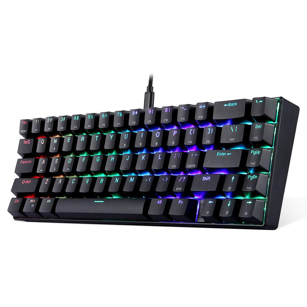 Wired Mechanical Gaming Keyboard Programmable Backlit Black Blue switch