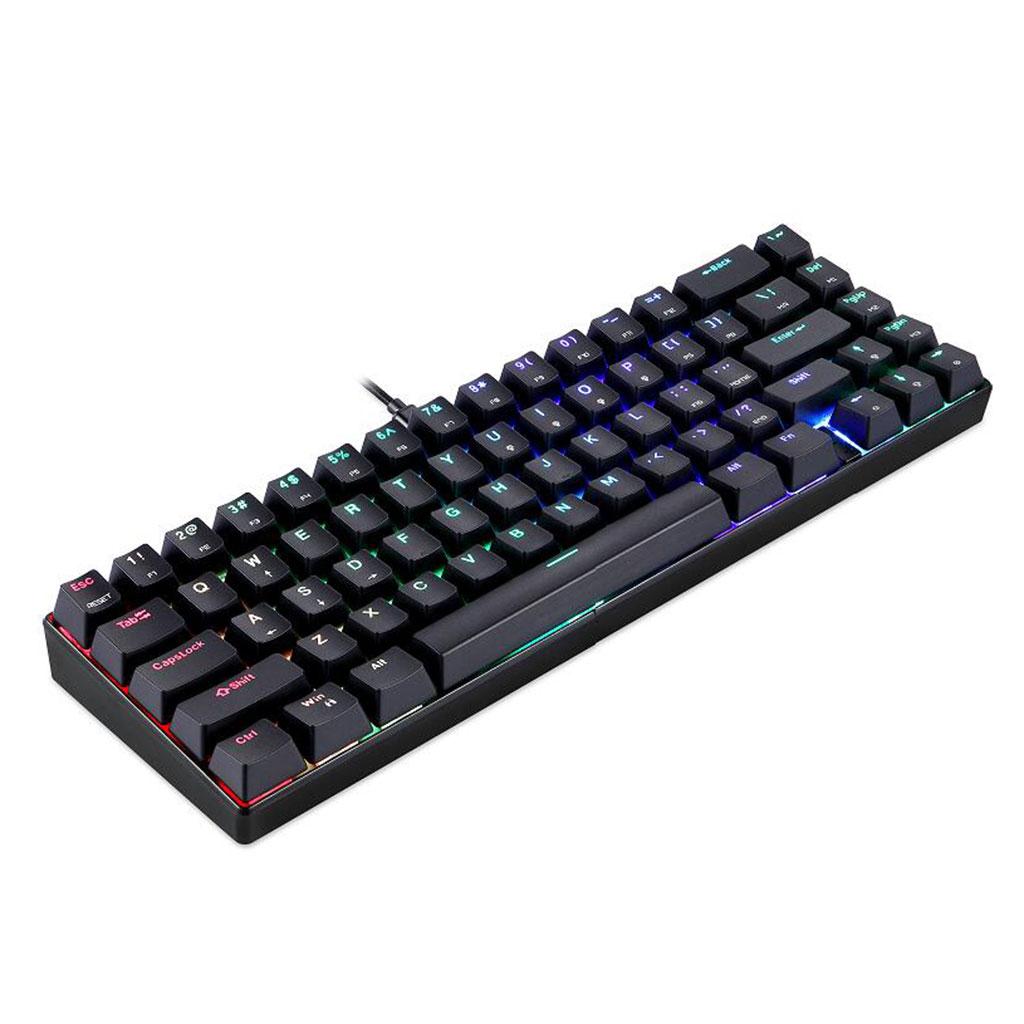 Wired Mechanical Gaming Keyboard Programmable Backlit Black Blue switch