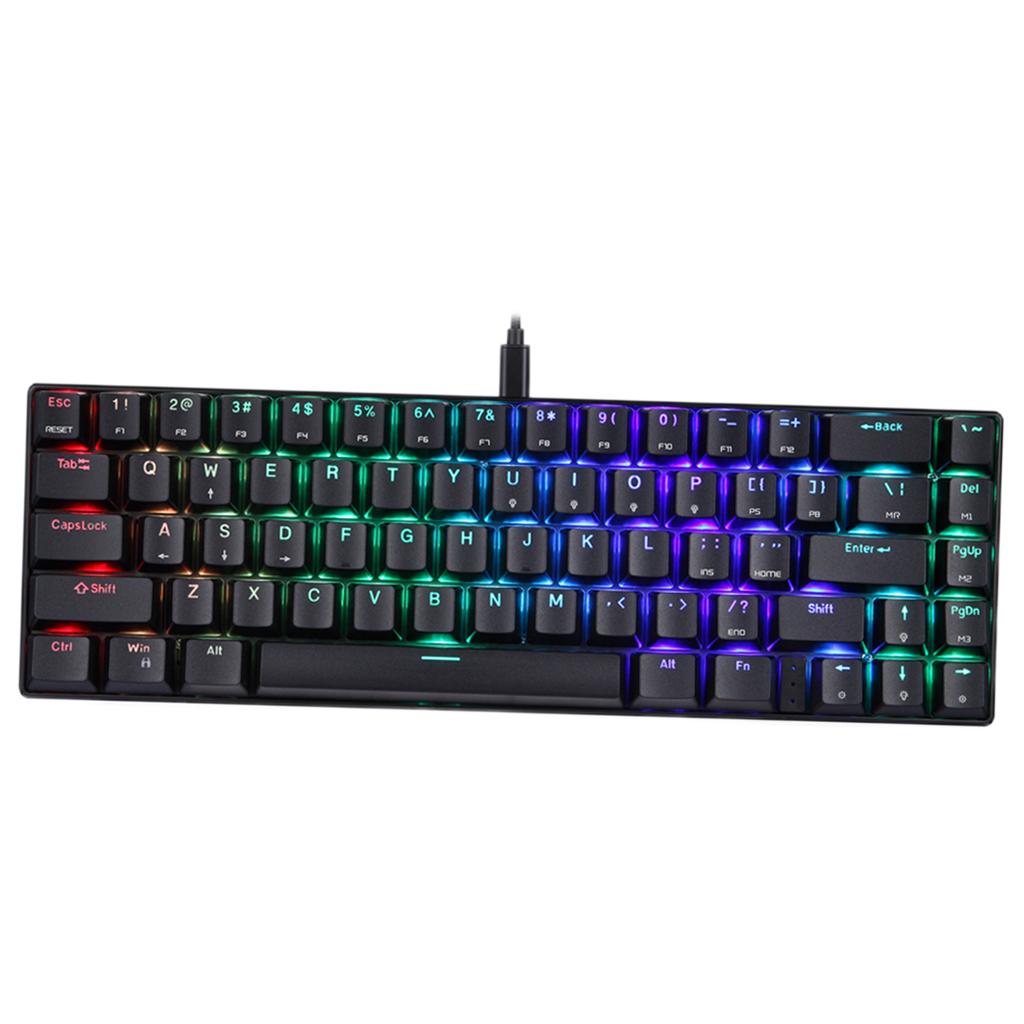 Wired Mechanical Gaming Keyboard Programmable Backlit Black Red switch