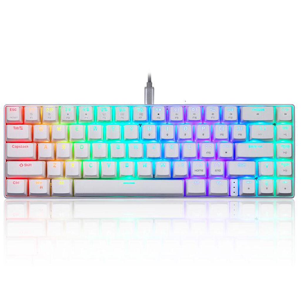 Wired Mechanical Gaming Keyboard Programmable Backlit White Blue switch