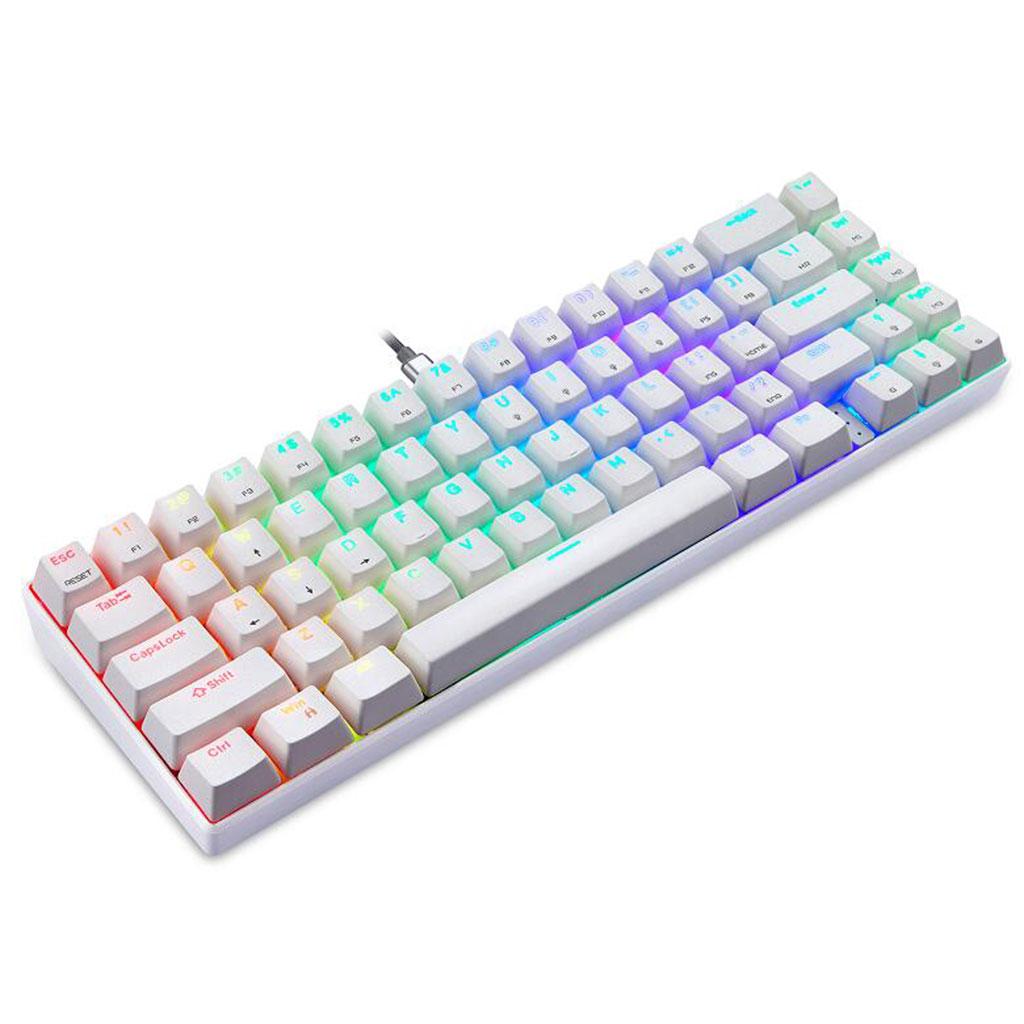 Wired Mechanical Gaming Keyboard Programmable Backlit White Blue switch