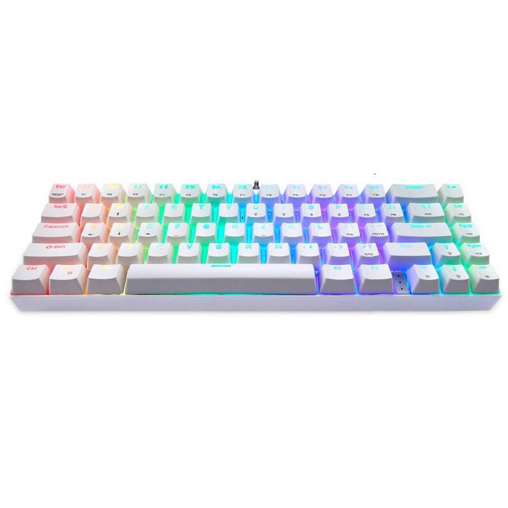 Wired Mechanical Gaming Keyboard Programmable Backlit White Blue switch