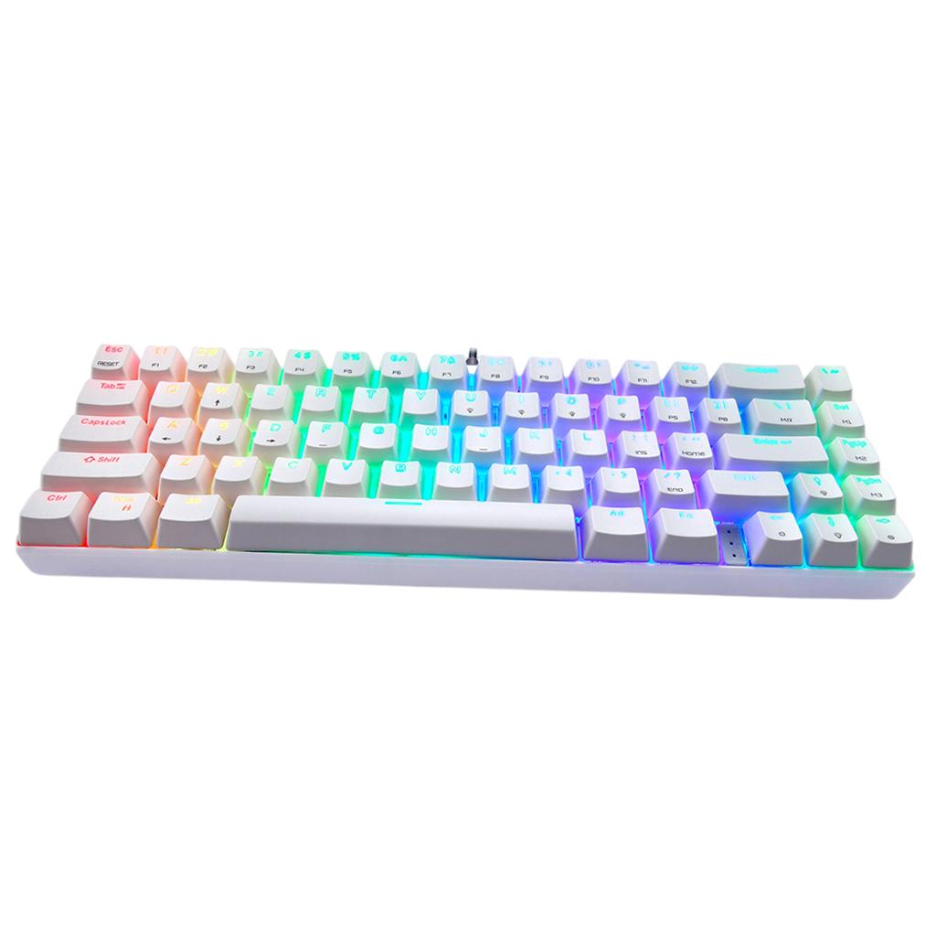 Wired Mechanical Gaming Keyboard Programmable Backlit White Blue switch