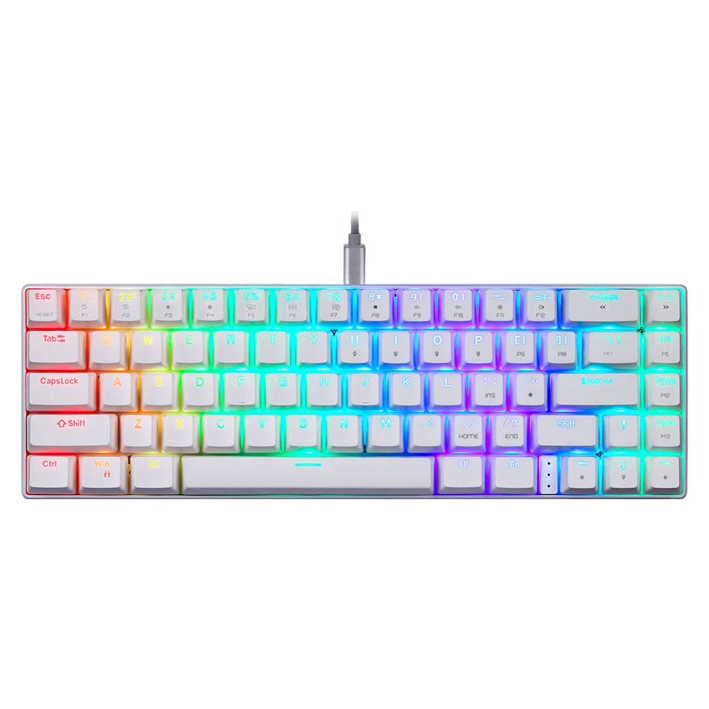 Wired Mechanical Gaming Keyboard Programmable Backlit White Blue switch