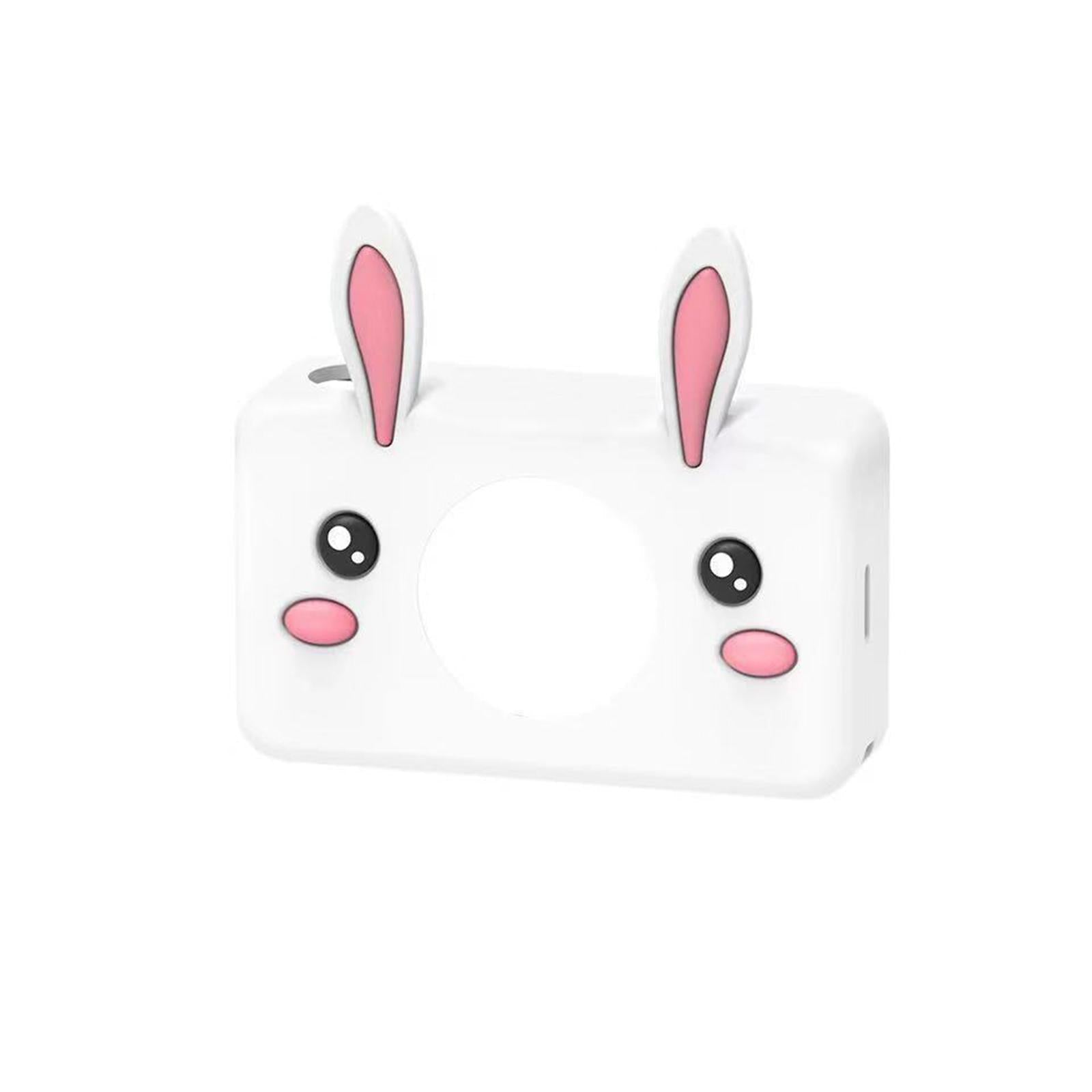 Cute Silicone Cover for Kids Camera for Outdoor Play for Kids 3-8 Years Old White Rabbit