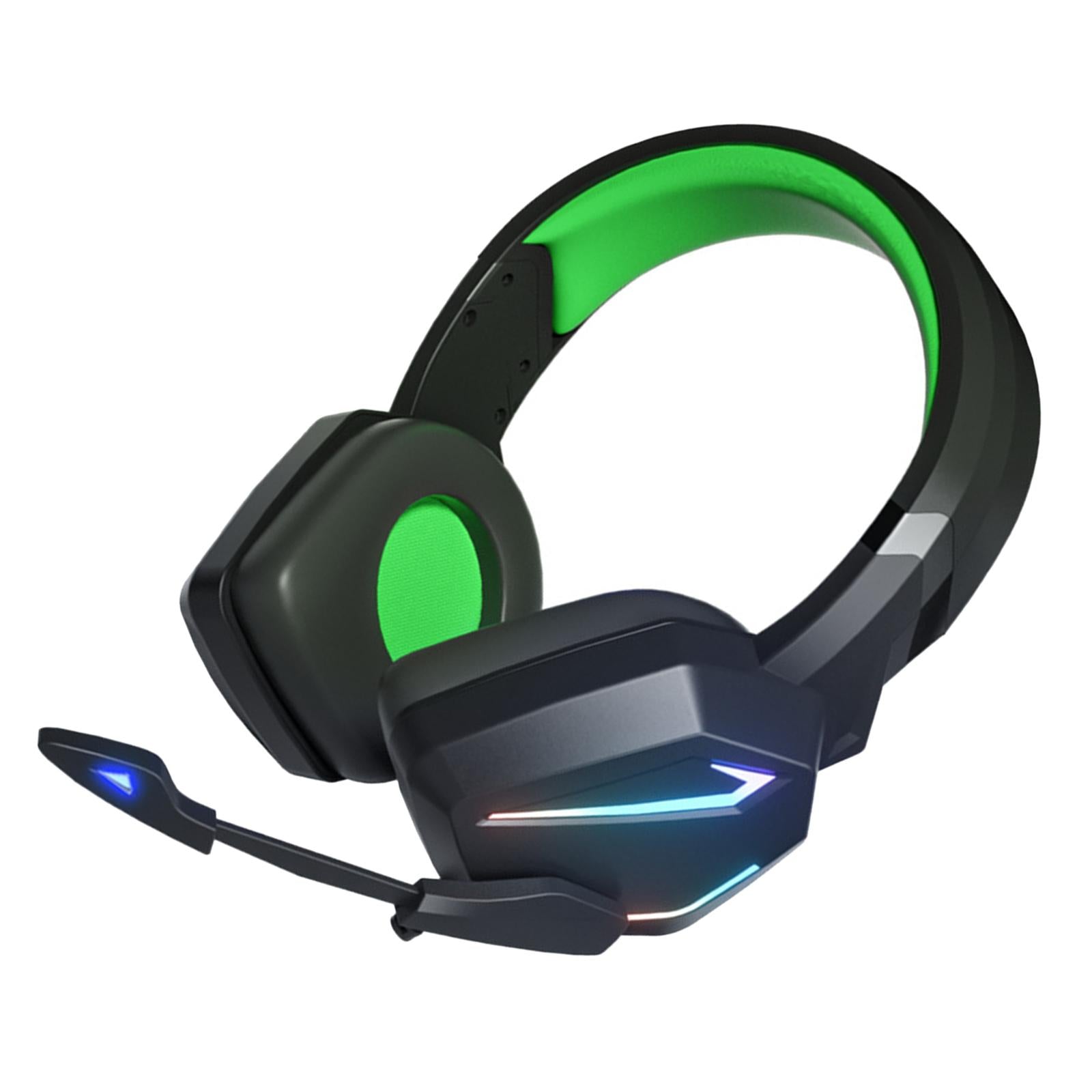 Wired Headset 3.5mm Surround Sound Adjustable for Game Teaching Black Green