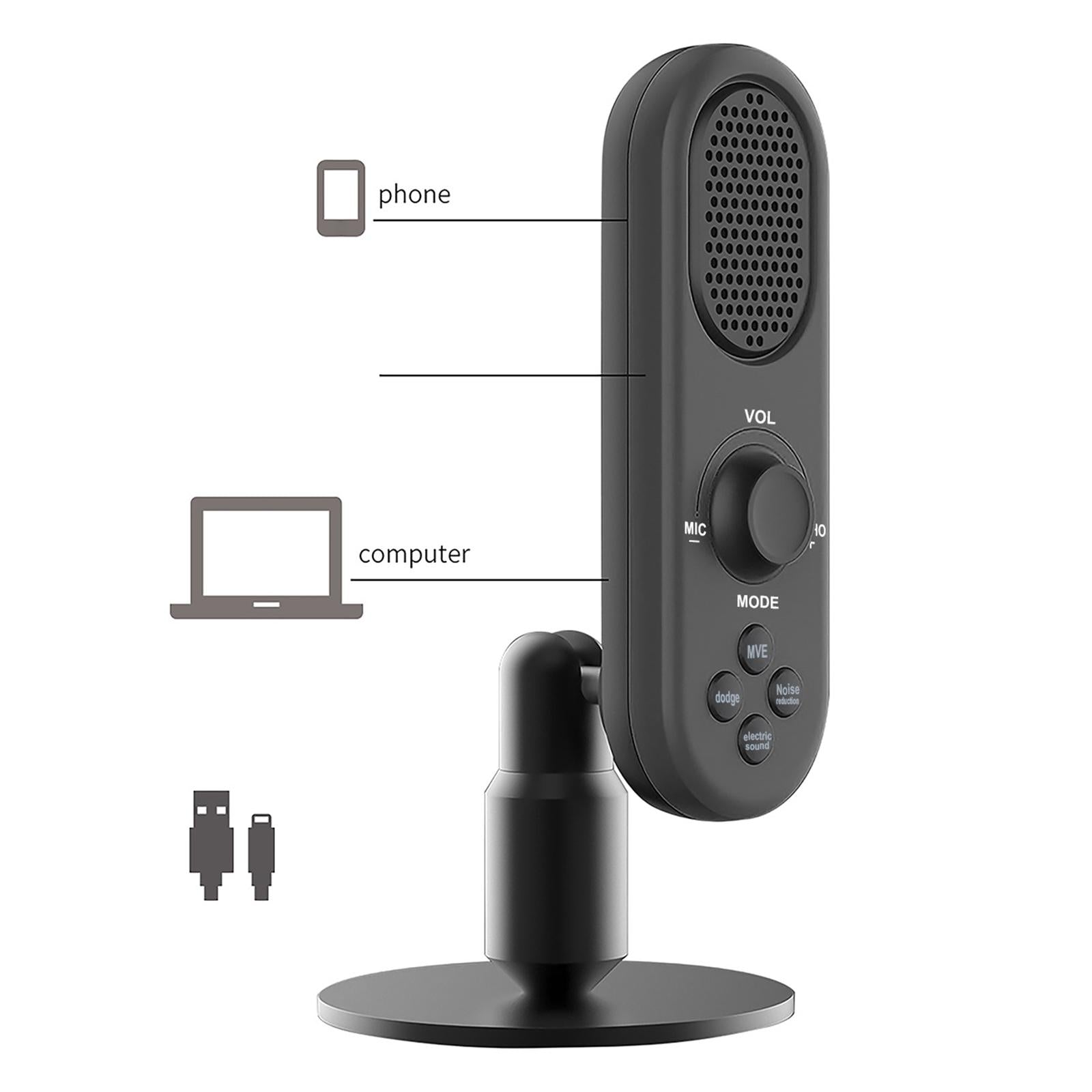 USB Condenser Microphone Speaker Plug and Play Youtube for Computer Meeting