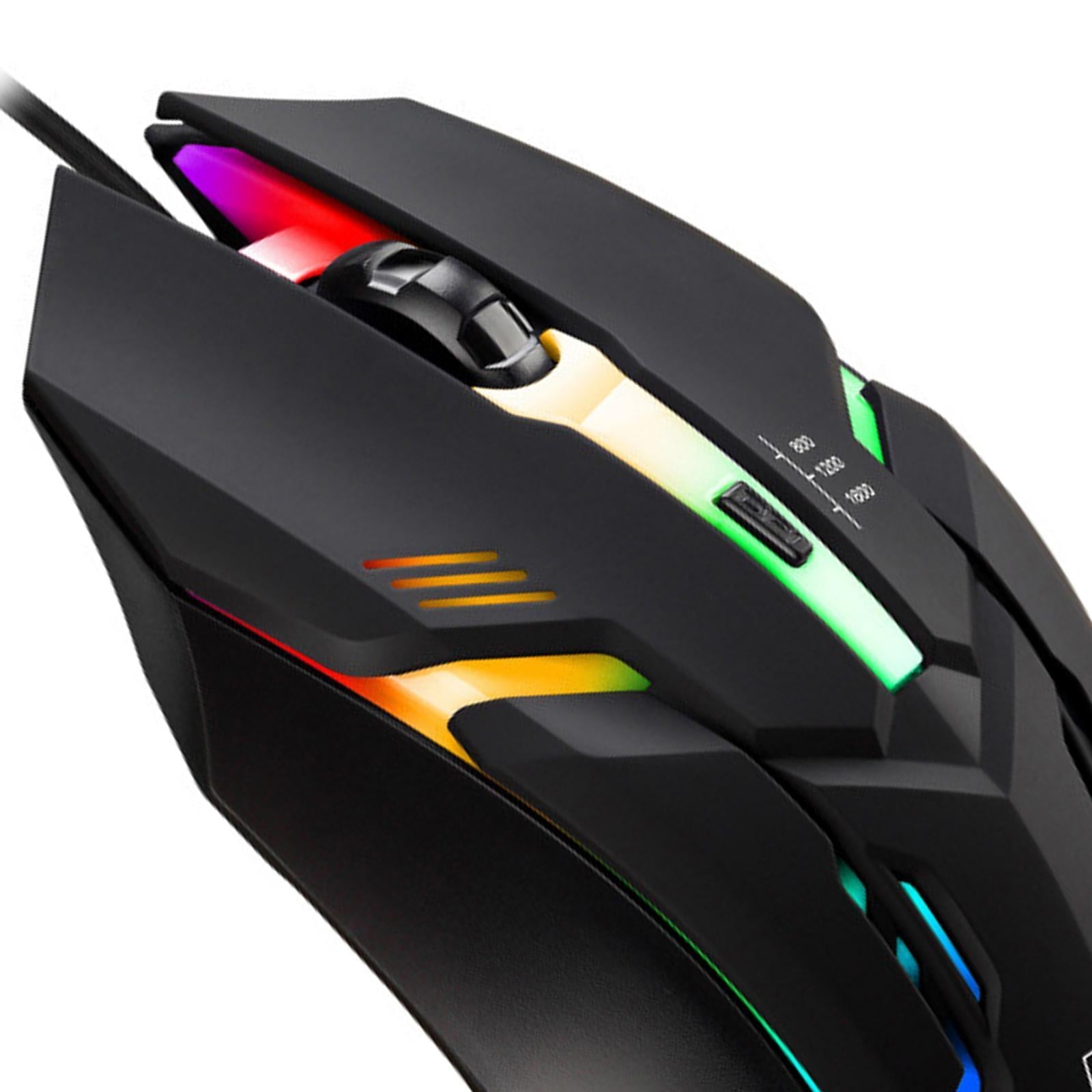 Ergonomic K2 Wired Gaming Mouse Computer RGB Backlit PC Laptop LED 1600 DPI