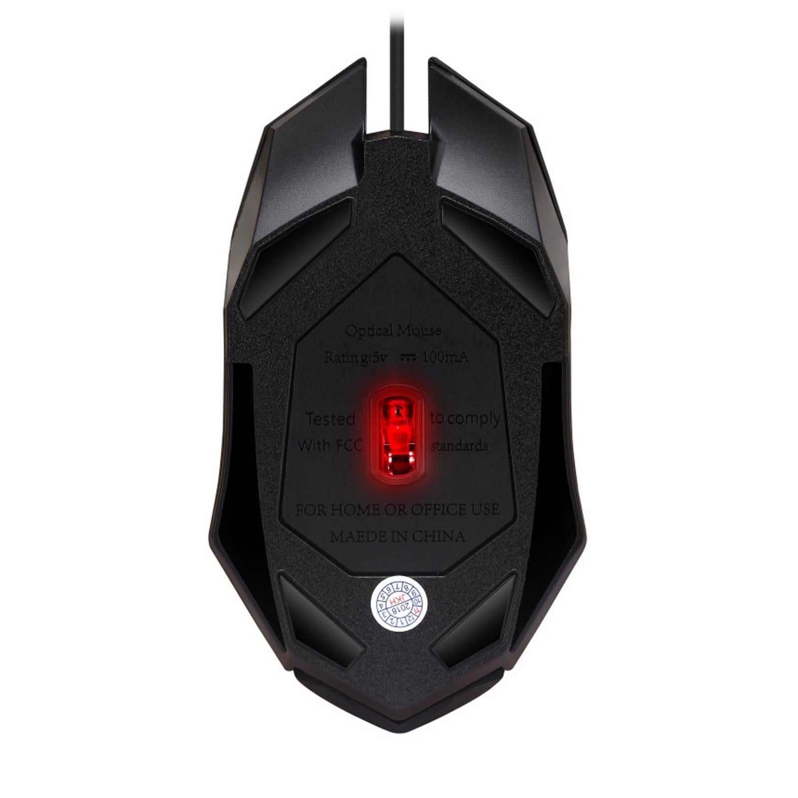 Ergonomic K2 Wired Gaming Mouse Computer RGB Backlit PC Laptop LED 1600 DPI