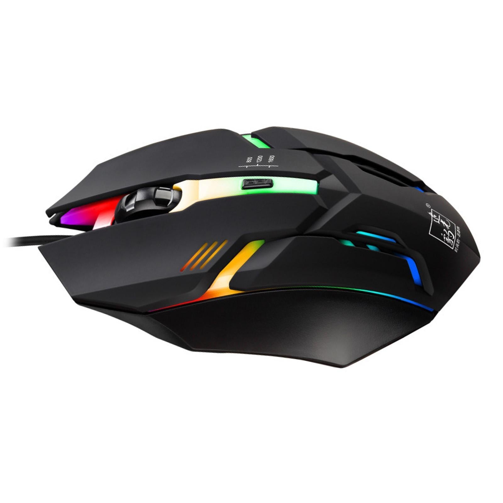 Ergonomic K2 Wired Gaming Mouse Computer RGB Backlit PC Laptop LED 1600 DPI