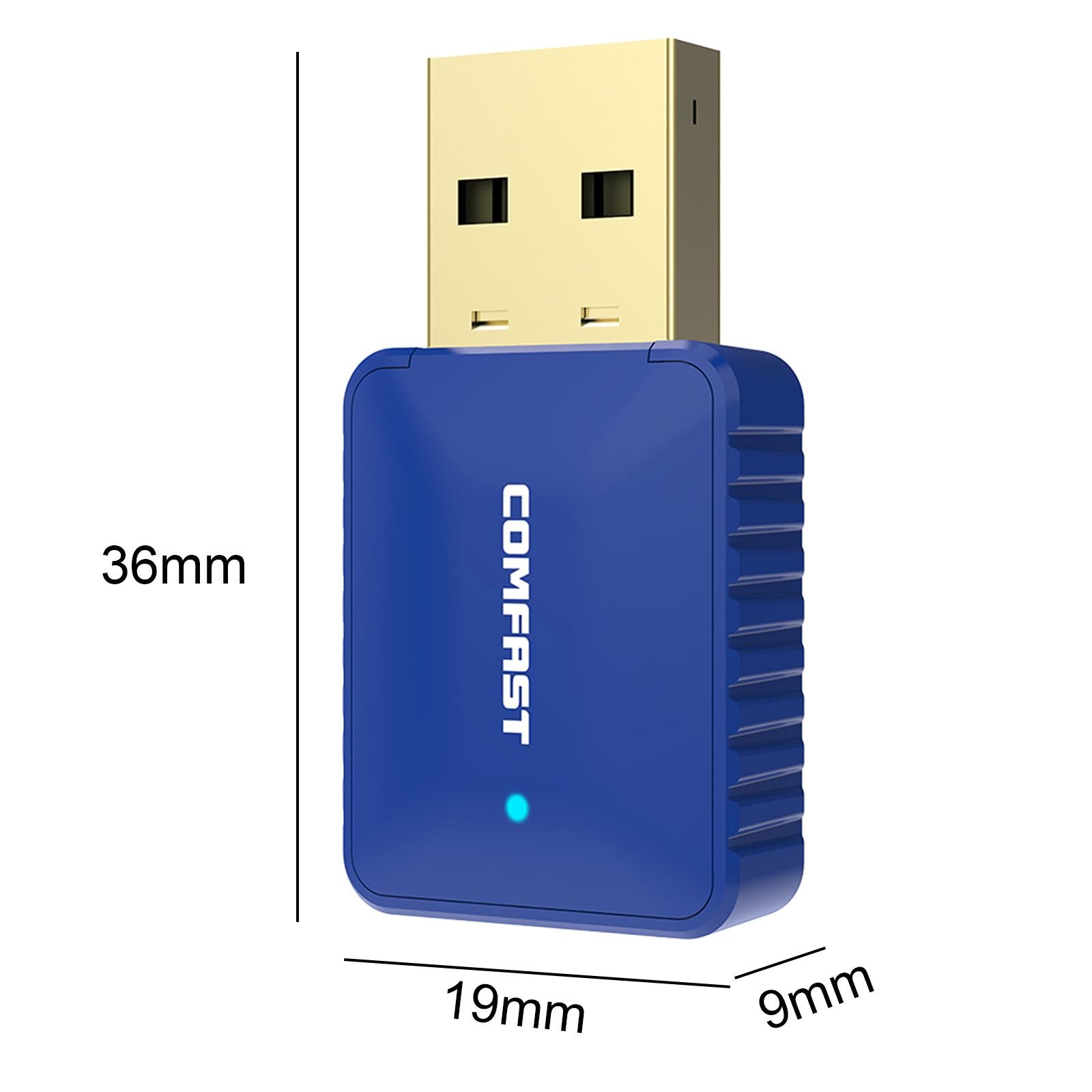 650Mbps USB WiFi Adapter Bluetooth Receiver for Network Laptop Windows