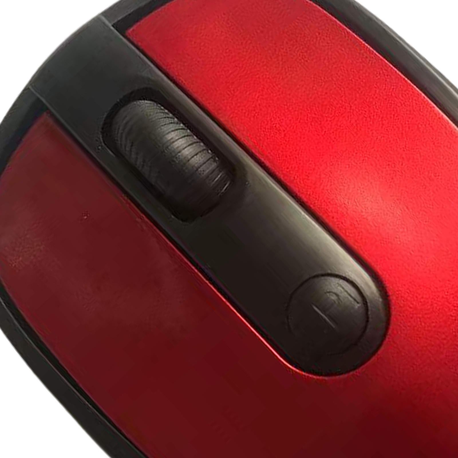 Wireless Mouse 2.4G PC Mute 1600DPI Optical Mouse Home Office Desktop Red