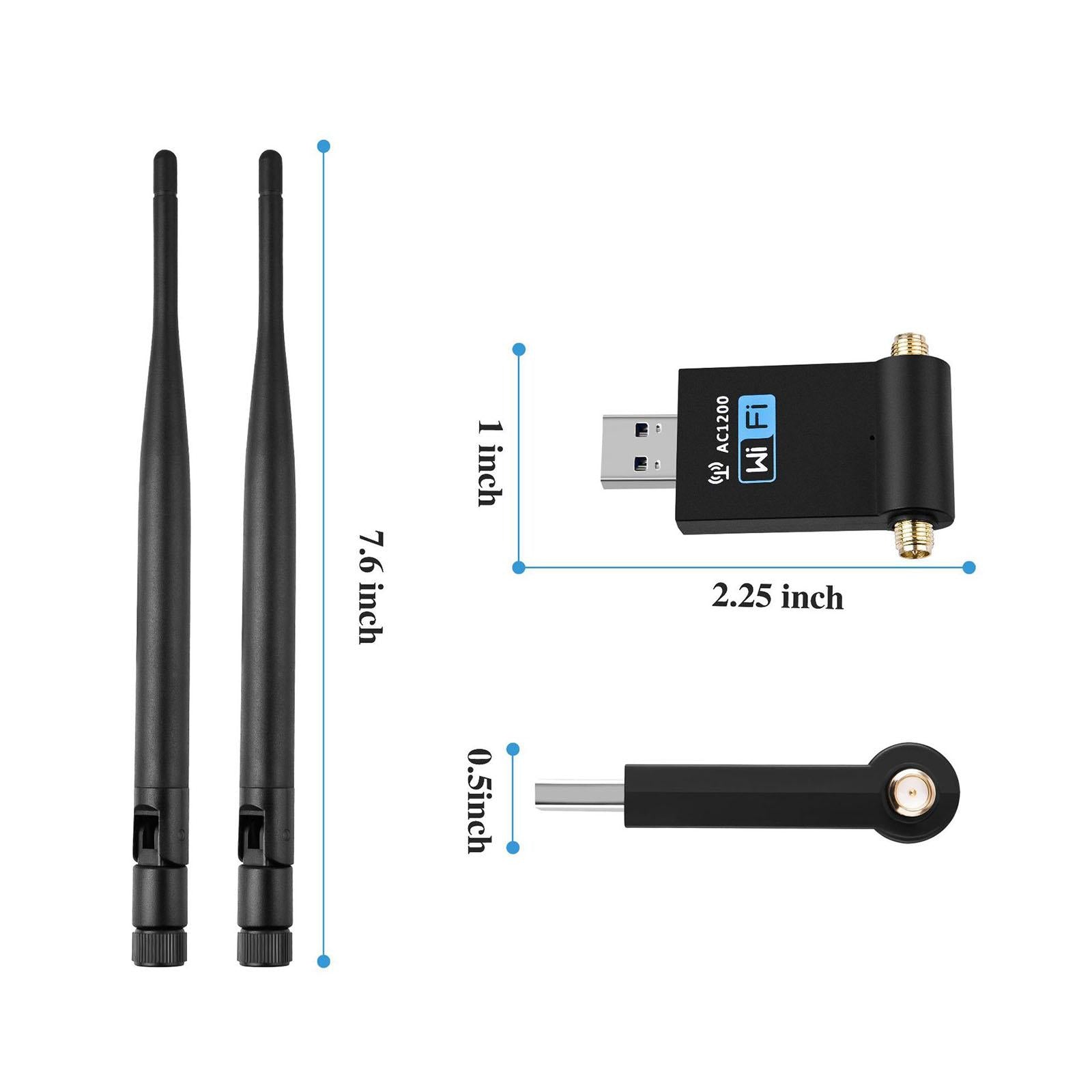 Wireless WiFi Adapter Long Range for PC Desktop Windows XP10 8 7 Mac Gaming