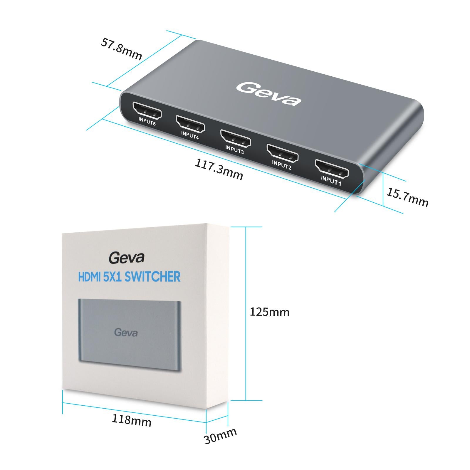 HDMI Switch 4K@60Hz HDMI Switcher for DTS/Dolby-Turehd/Lpcm7.1/Dolbyac3/DSD