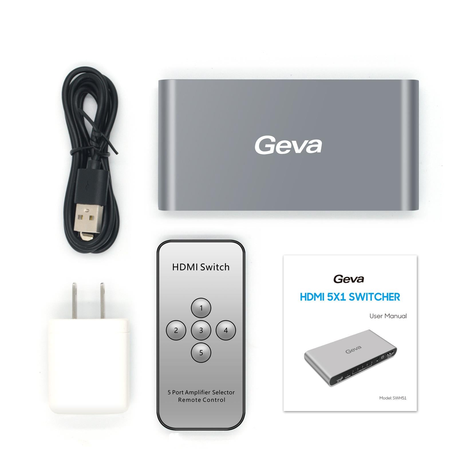 HDMI Switch 4K@60Hz HDMI Switcher for DTS/Dolby-Turehd/Lpcm7.1/Dolbyac3/DSD