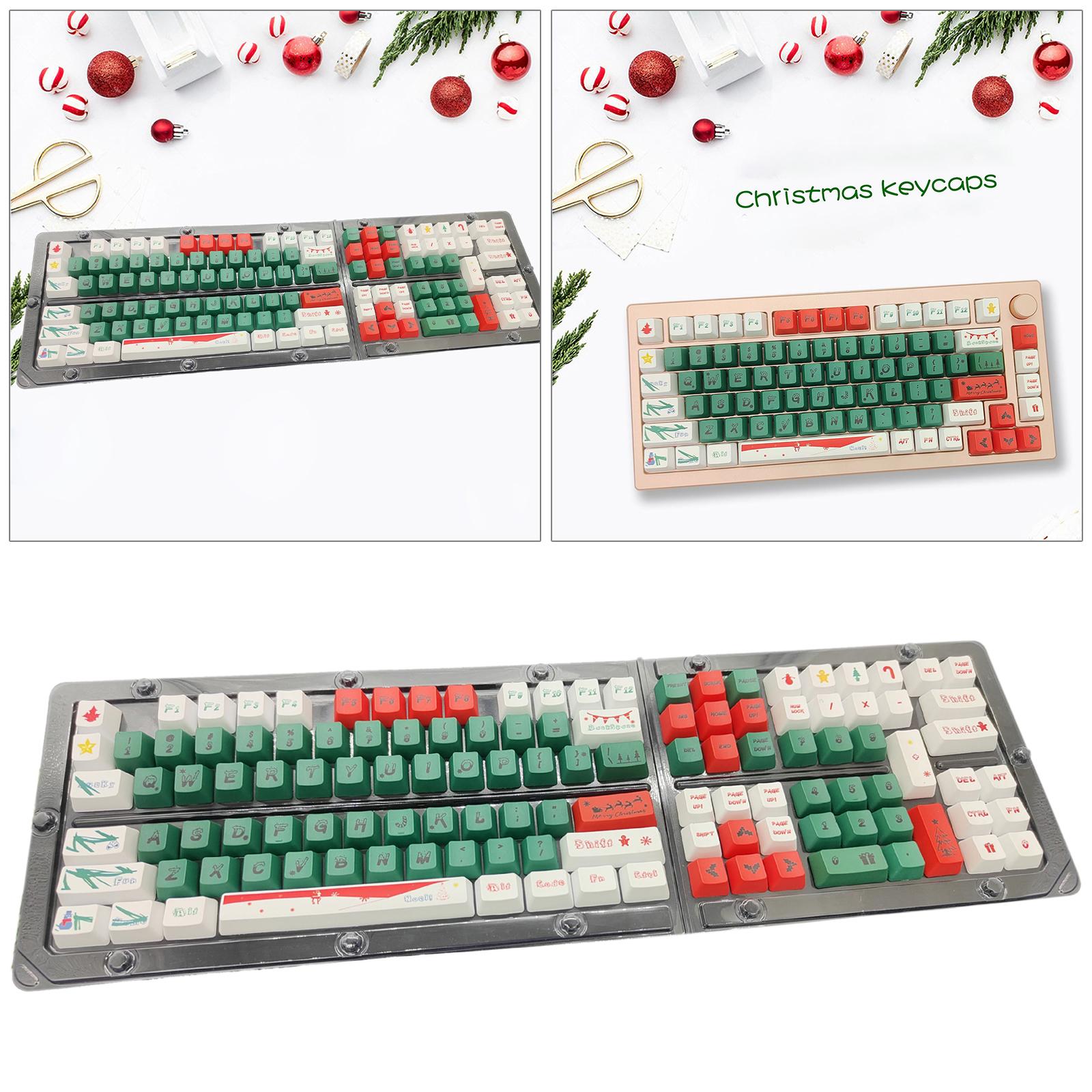 123 Keys PBT Keycaps Christmas Theme Waterproof for 61 64 68 87 96 98 108