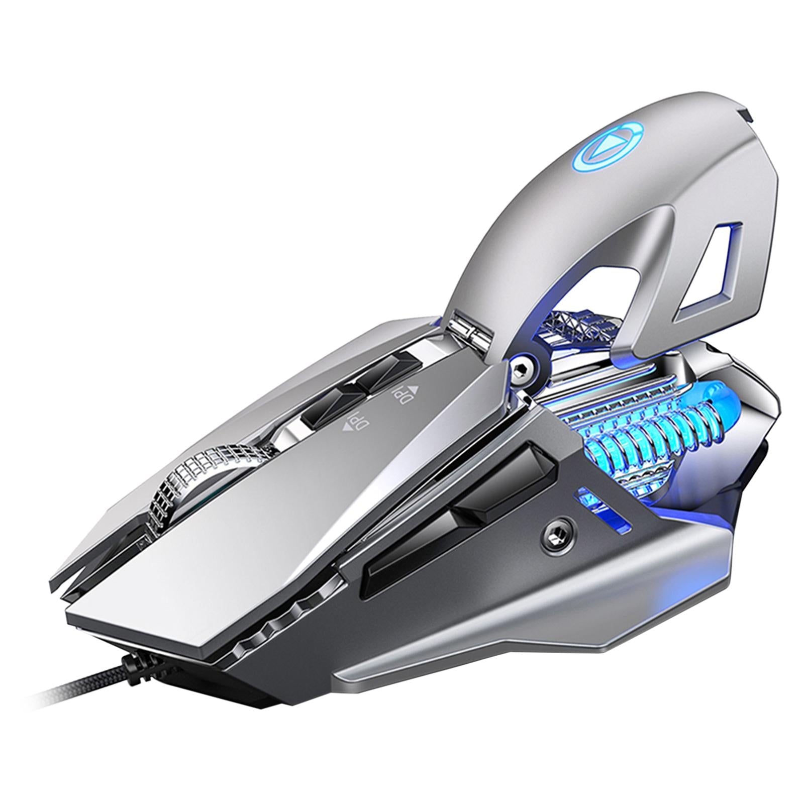 G10 Mechanical Gaming Mouse Wired Programming 7200 DPI with Flap Tail Silver