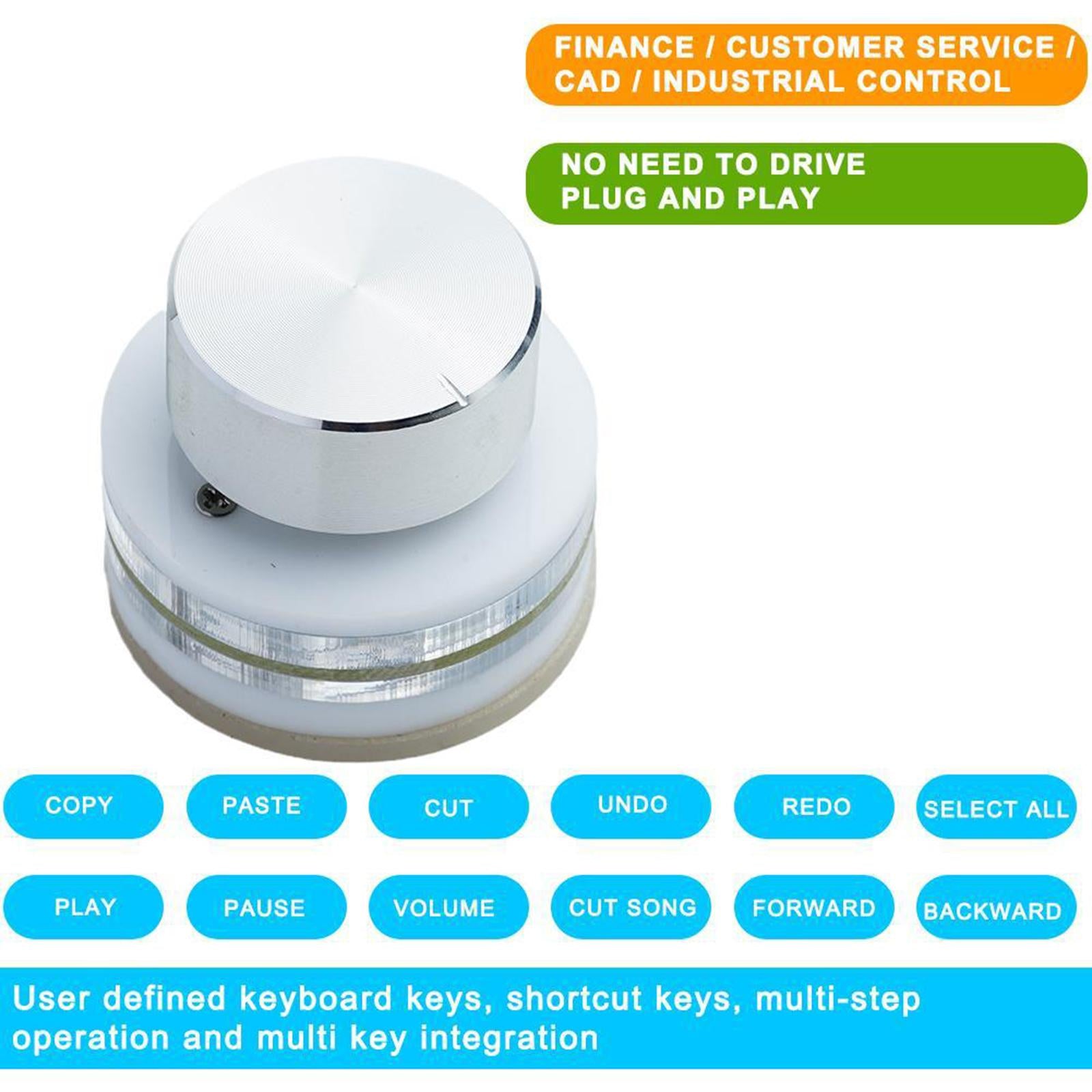 USB One-key Keyboard Knob Backlit Programming Keypad Custom Shortcut White