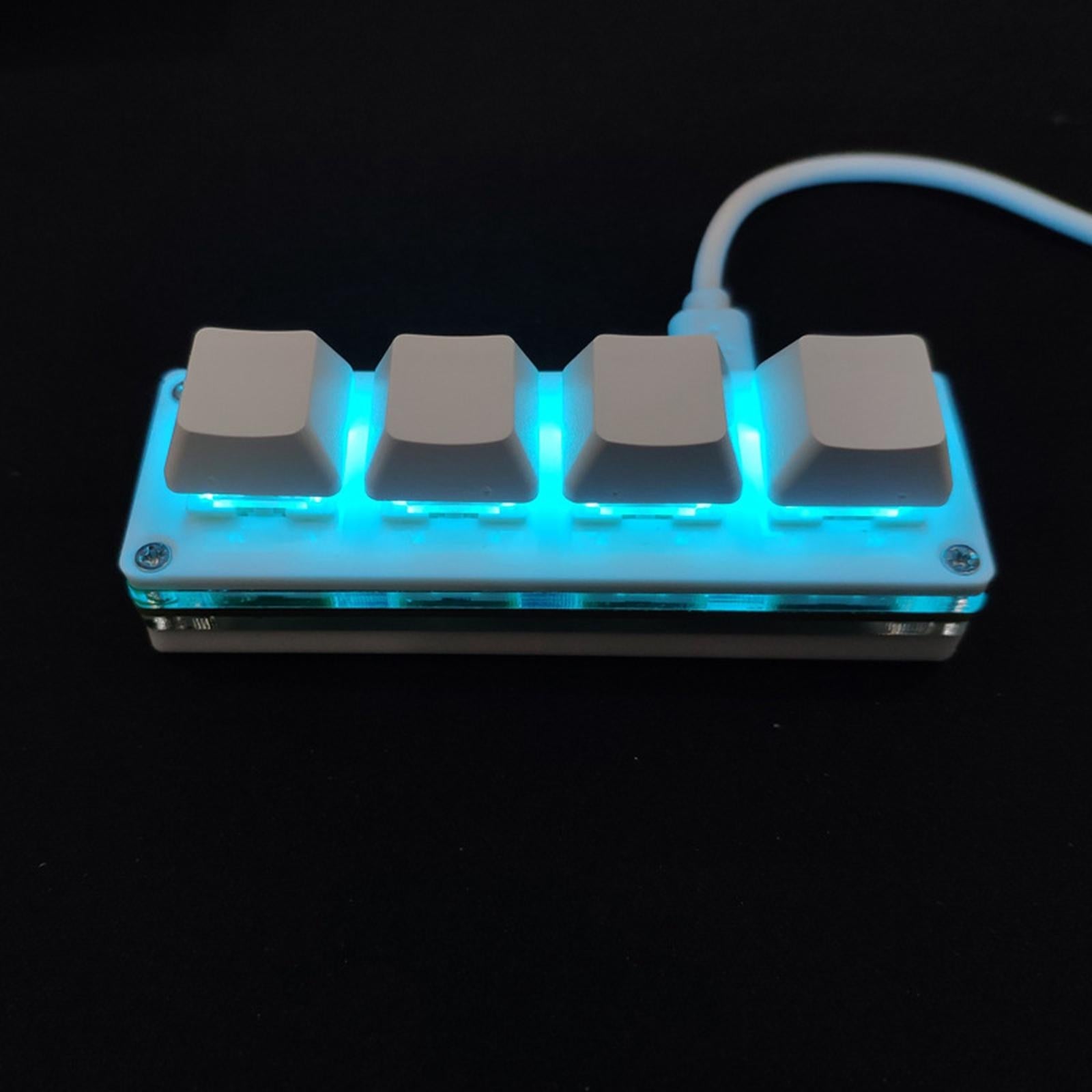 USB Mini 4 Keys Keyboard Programmable Hot Swap for Office Blue Switch