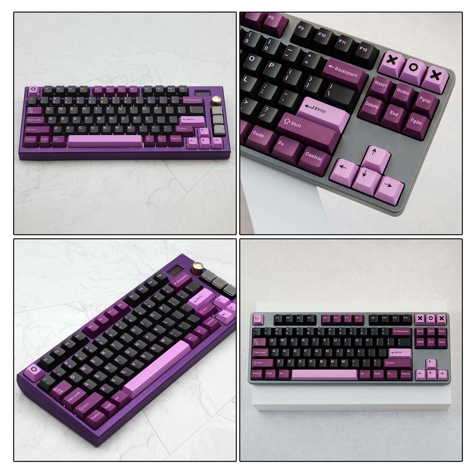 173 Keys Key Caps Keycaps 1.75U 2U for MX Switch Cherry Profile Black Lotus