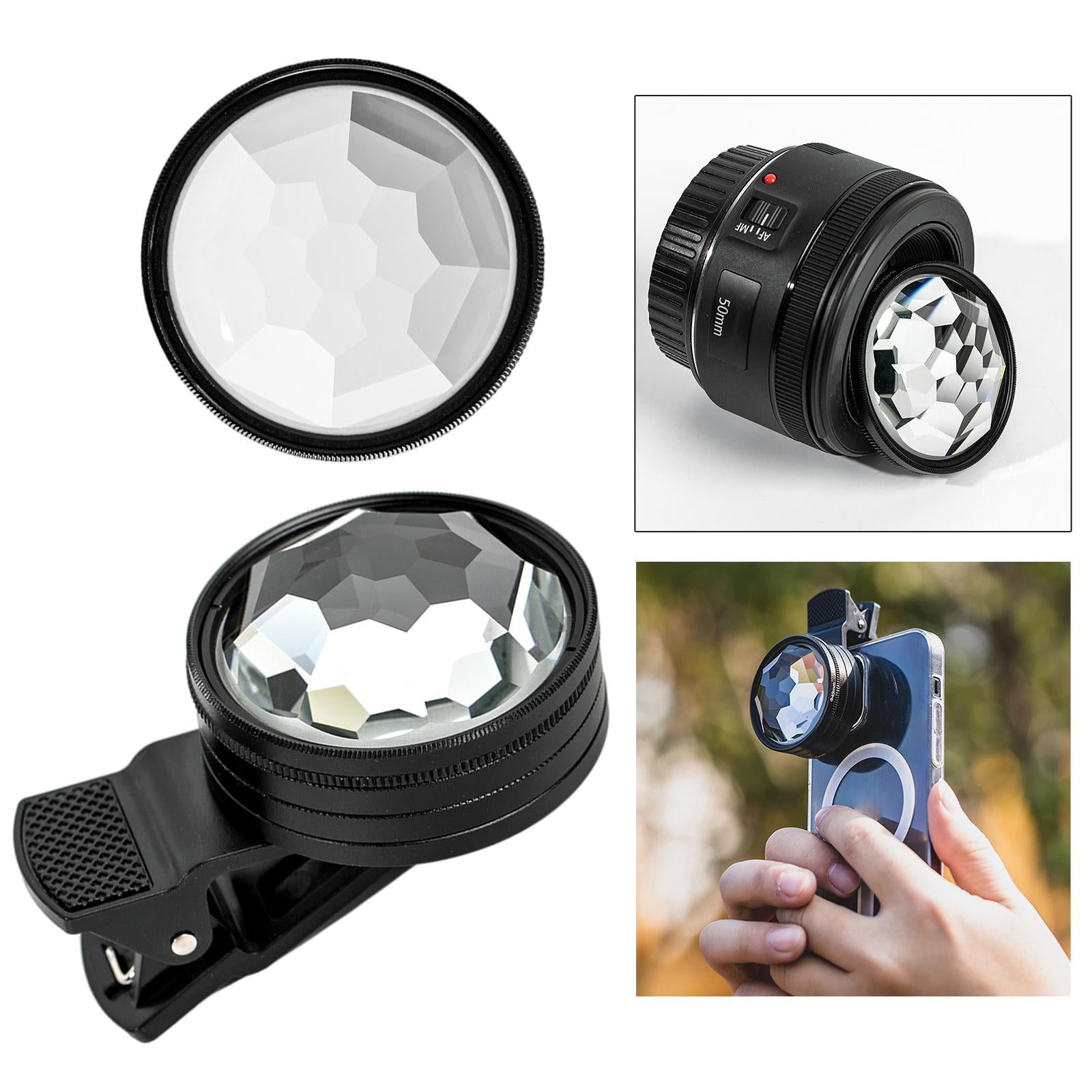 Universal 49mm Camera Lens Filter Kaleidoscope Prism Video  Only Filter