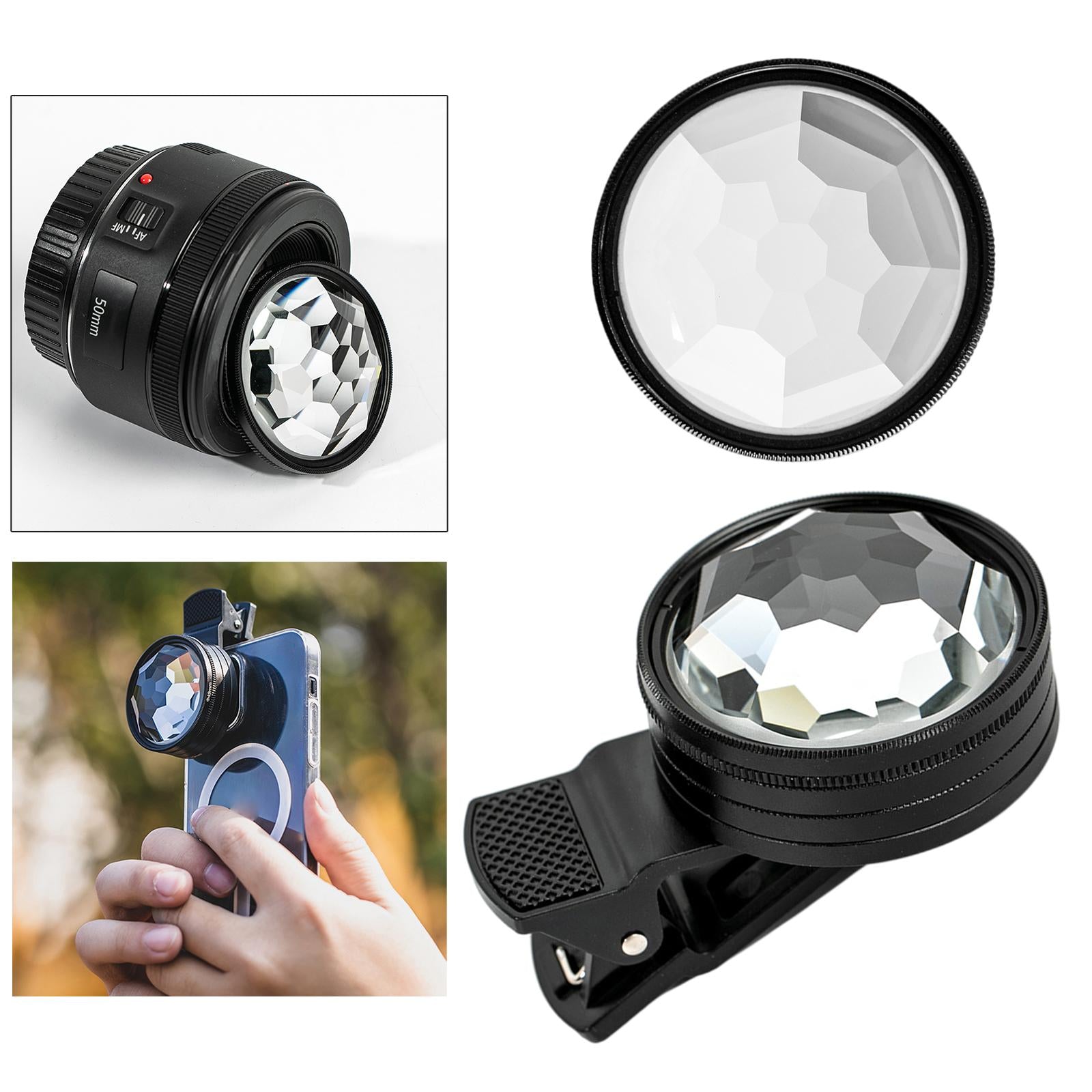 Universal 49mm Camera Lens Filter Kaleidoscope Prism Video  Only Filter