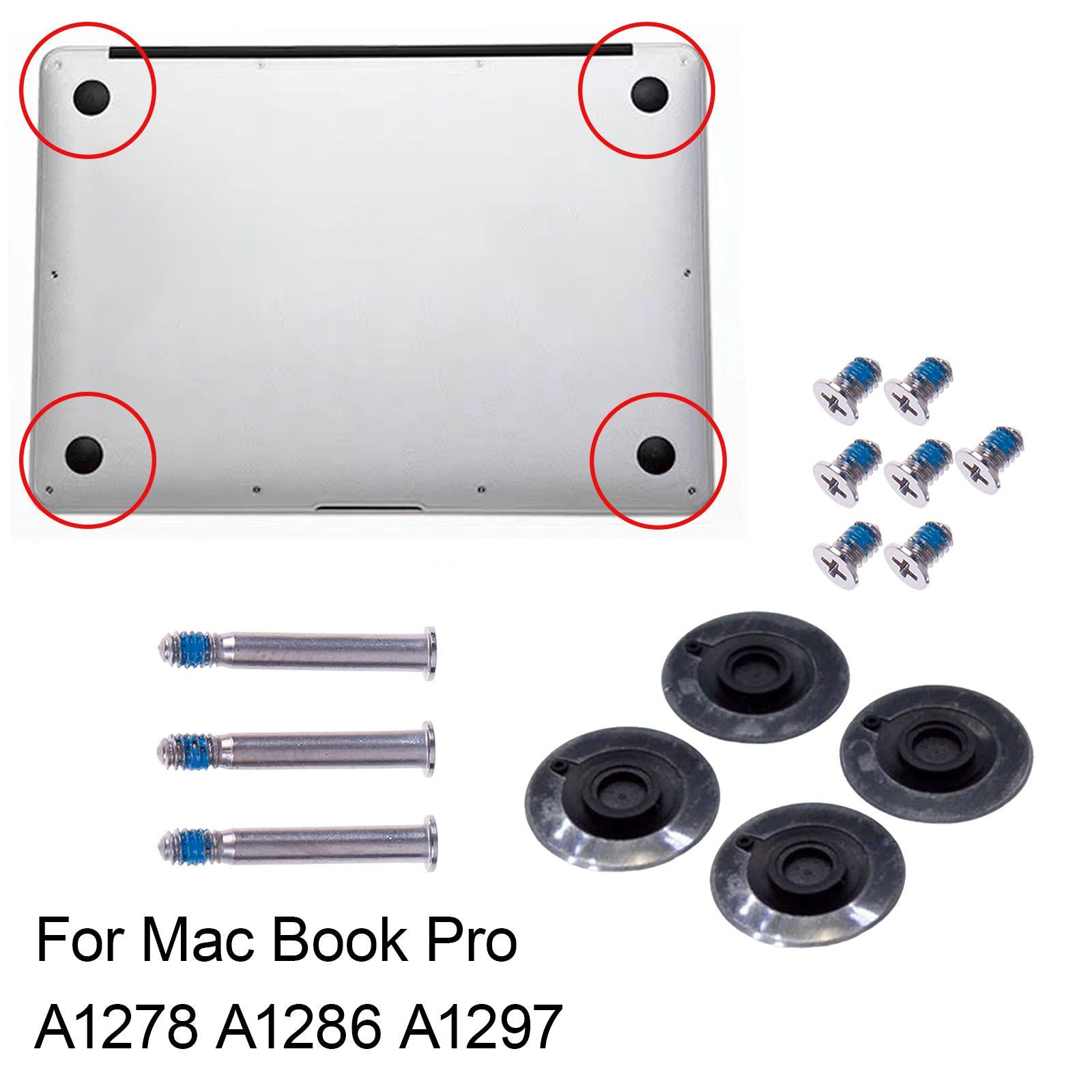 4Pcs Bottom Rubber Feet with Screws Set for MacBook Pro A1278 A1286 A1297