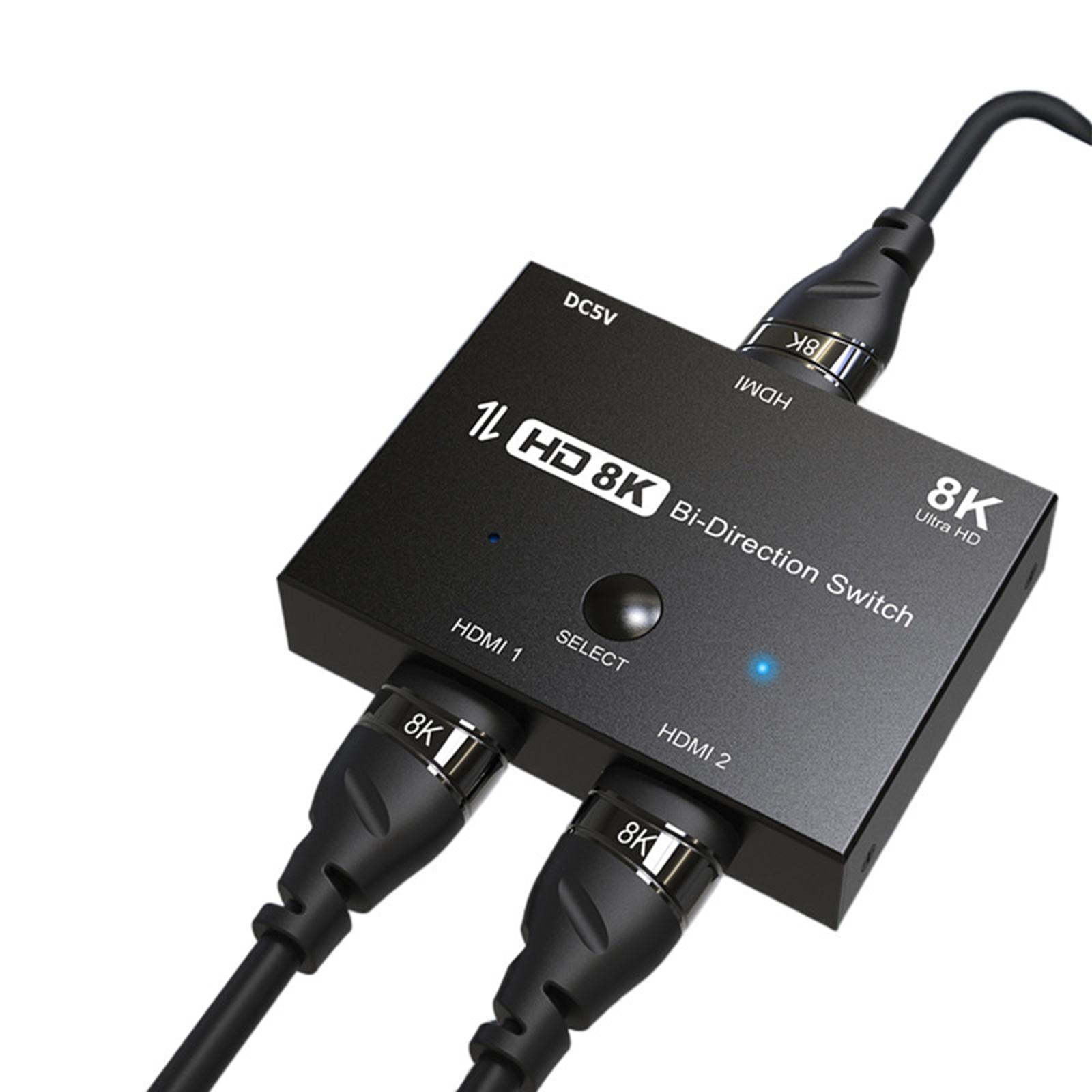 HDMI 2.1 BI-Directional Switch Splitter 2x1 out/1x 2 out 8K@60Hz 4K@120Hz