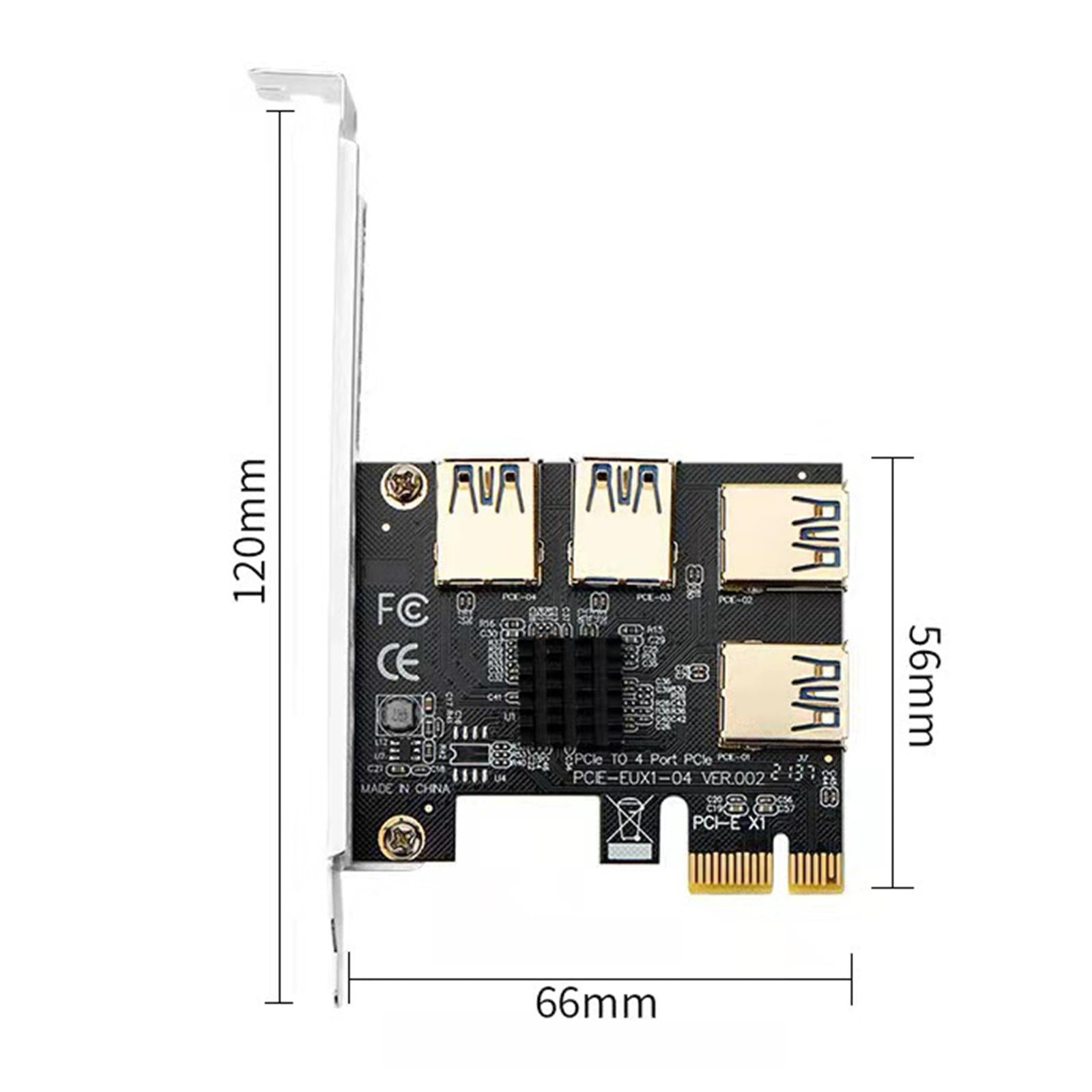 1 to 4 PCI Slots Converter Adatper PCI Express Expansion Card Golden