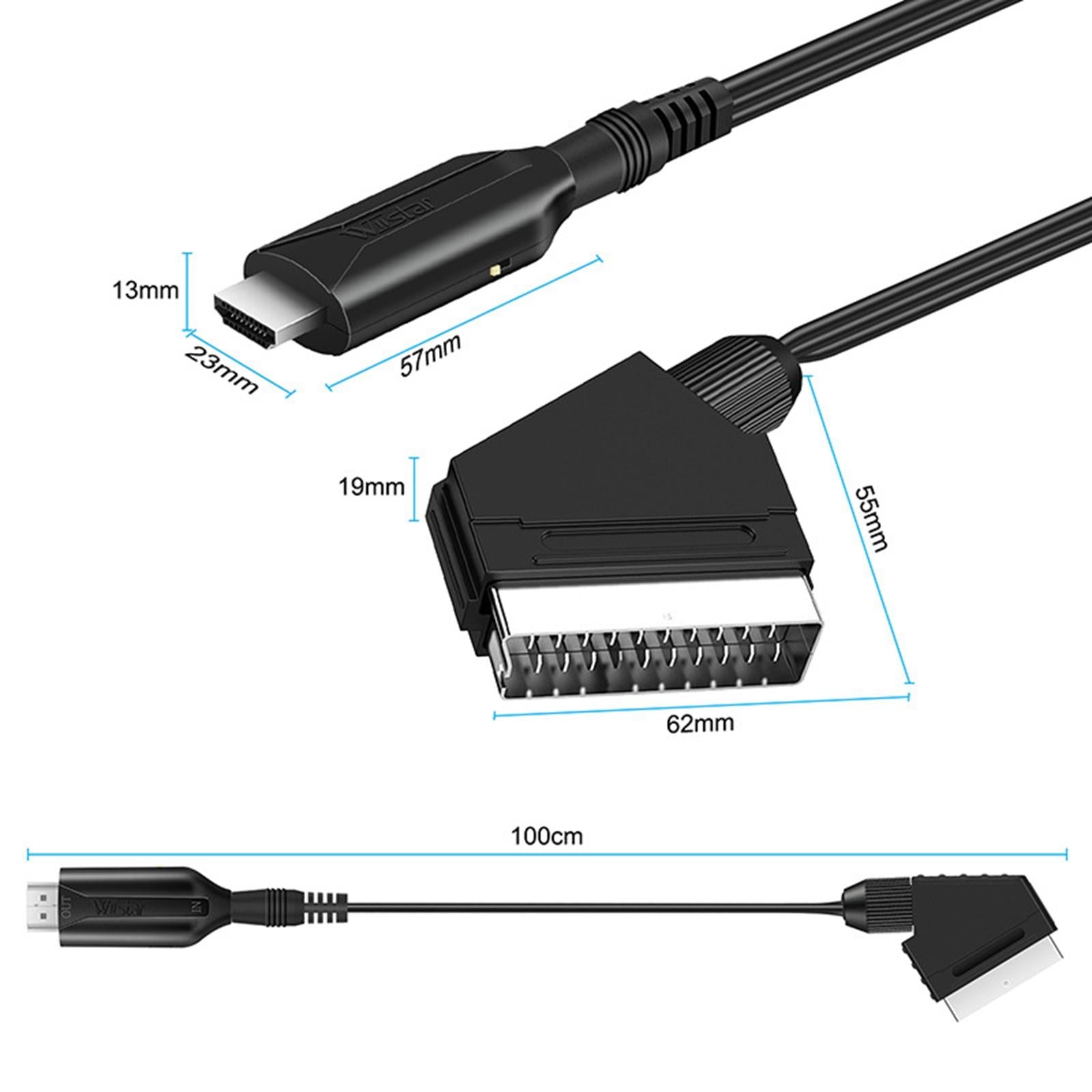 SCART to HDMI Converter Cable Flexible 1080P/720P 1M Length for TV DVD