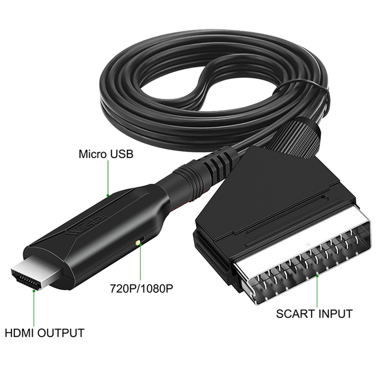 SCART to HDMI Converter Cable Flexible 1080P/720P 1M Length for TV DVD