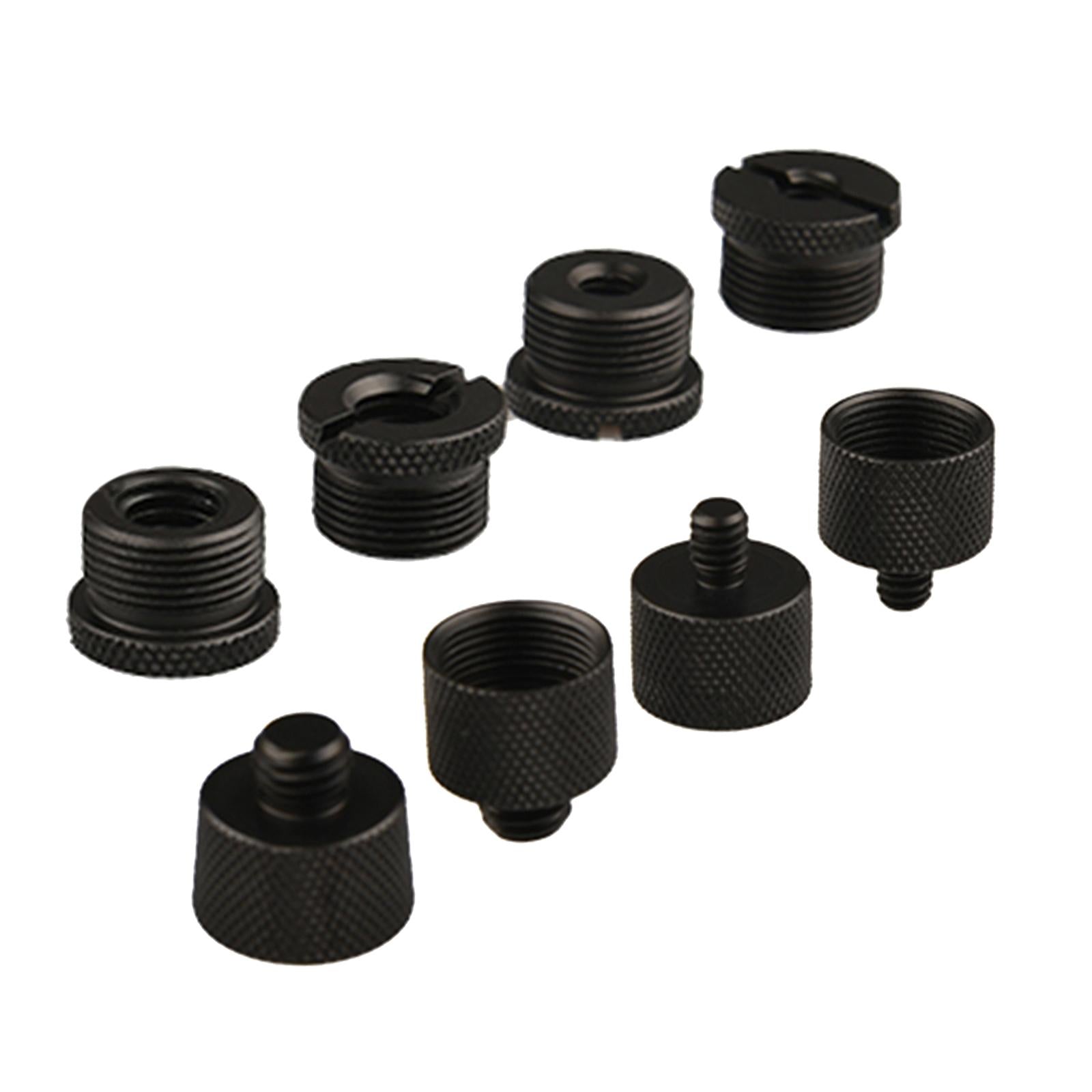 8 Count Microphone Screw Adapter Thread Black Sturdy and Firm Non Slip