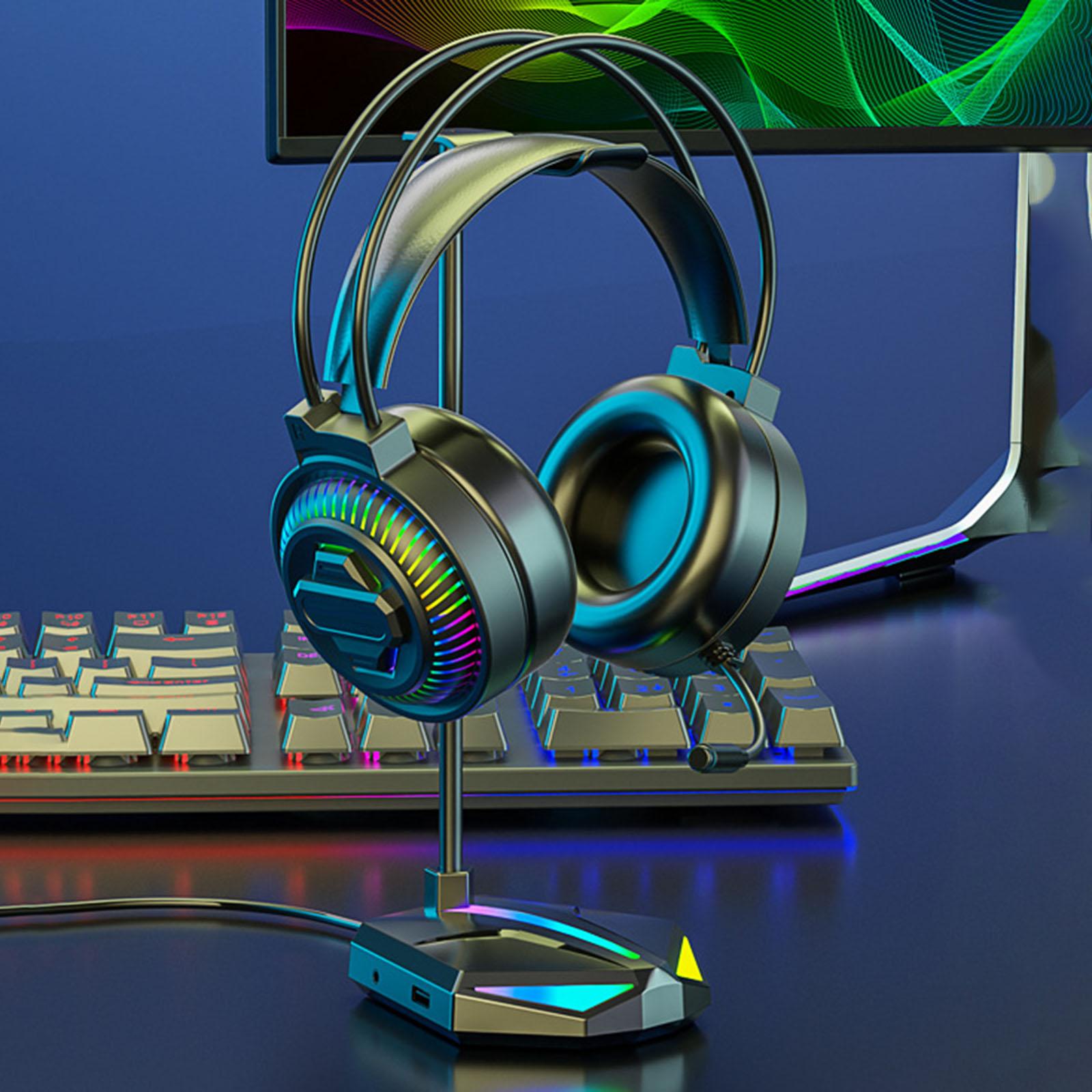 RGB Headphones Stand with RGB Light for Table PC Headphone Accessories