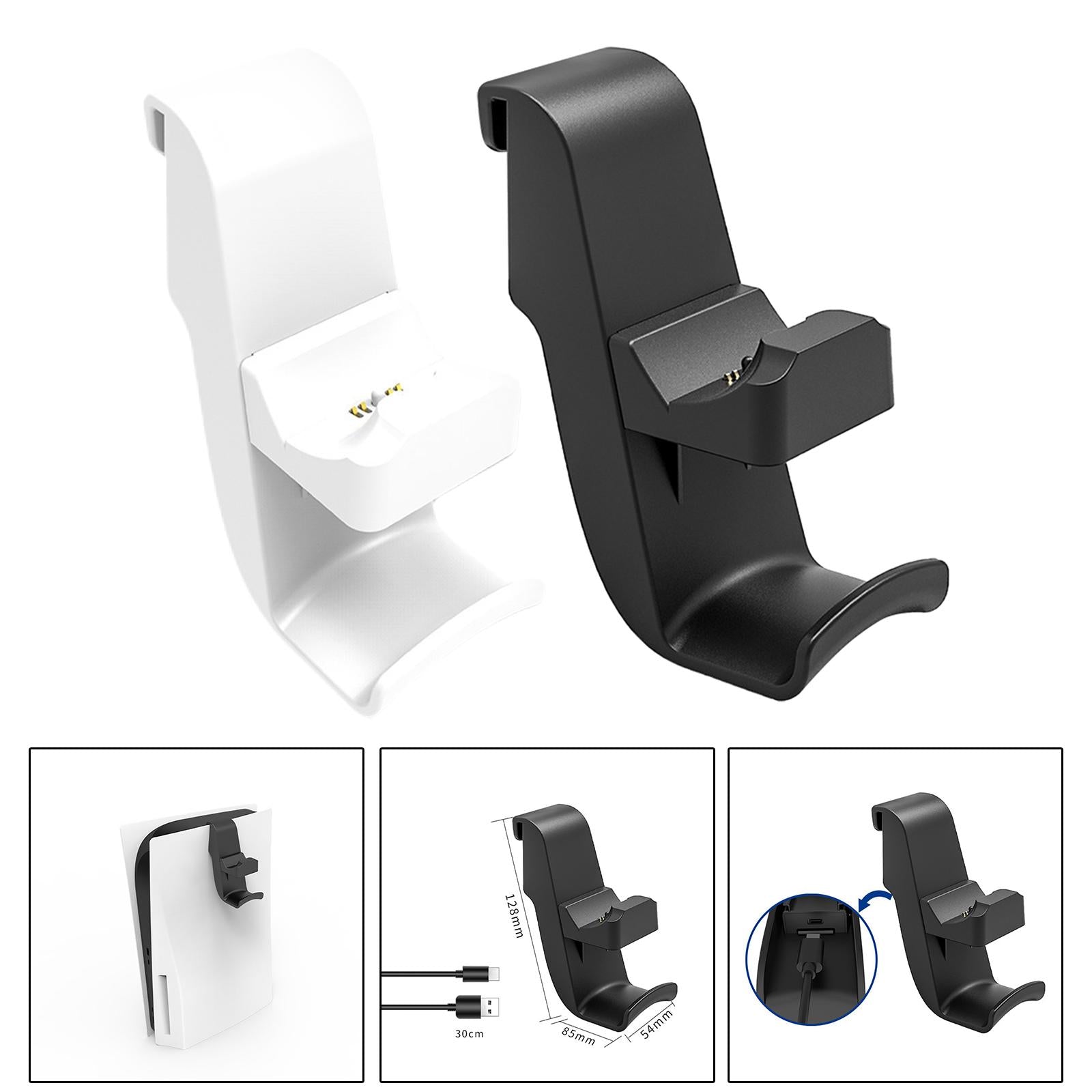 Headset Controller Holder Controller Charger Headphone Hanger for PS5 White