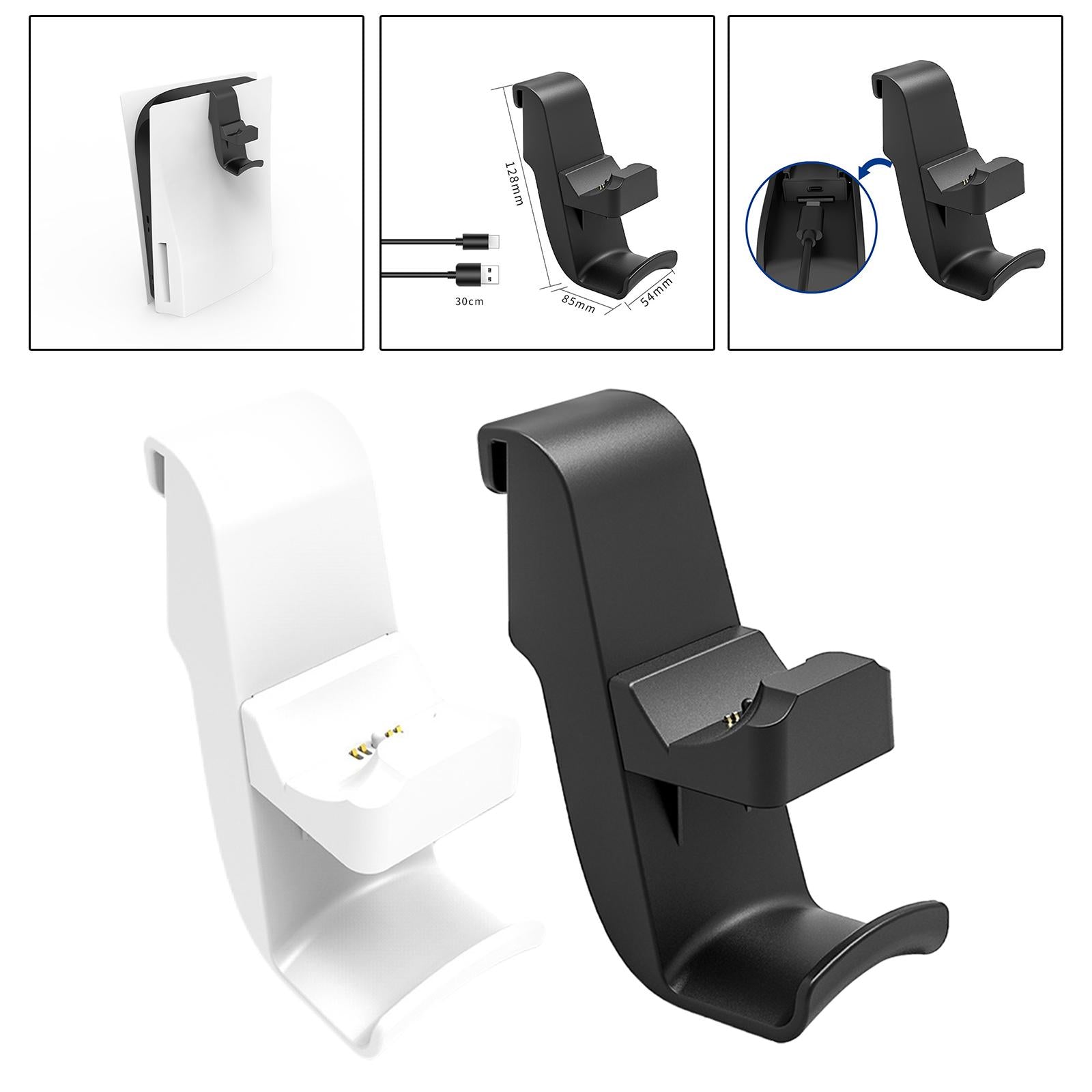 Headset Controller Holder Controller Charger Headphone Hanger for PS5 White