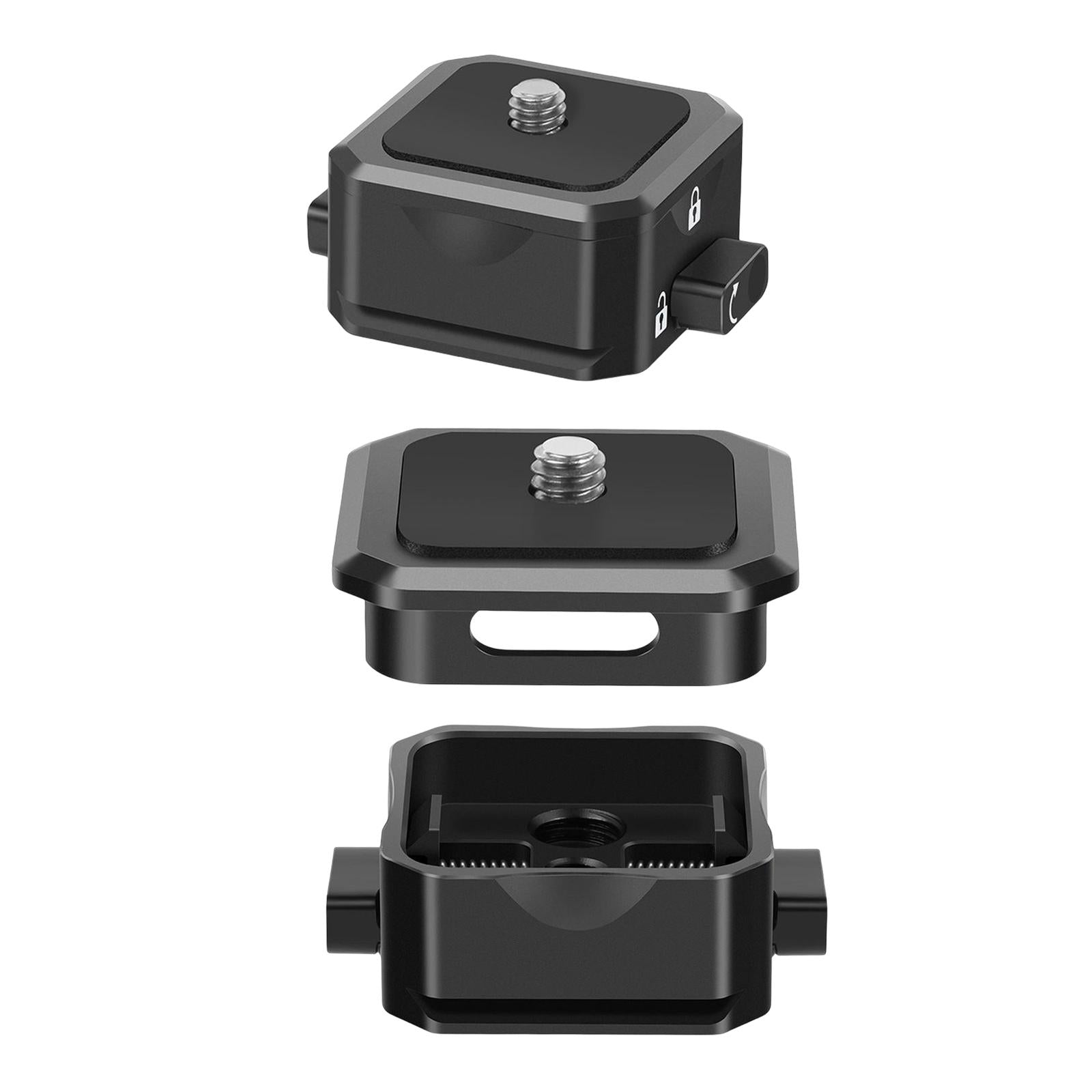 Tripod Adapter Base Double Lock Standard Mount 1/4 Screw for DSLR Camera 1 Set Tripod Adapter