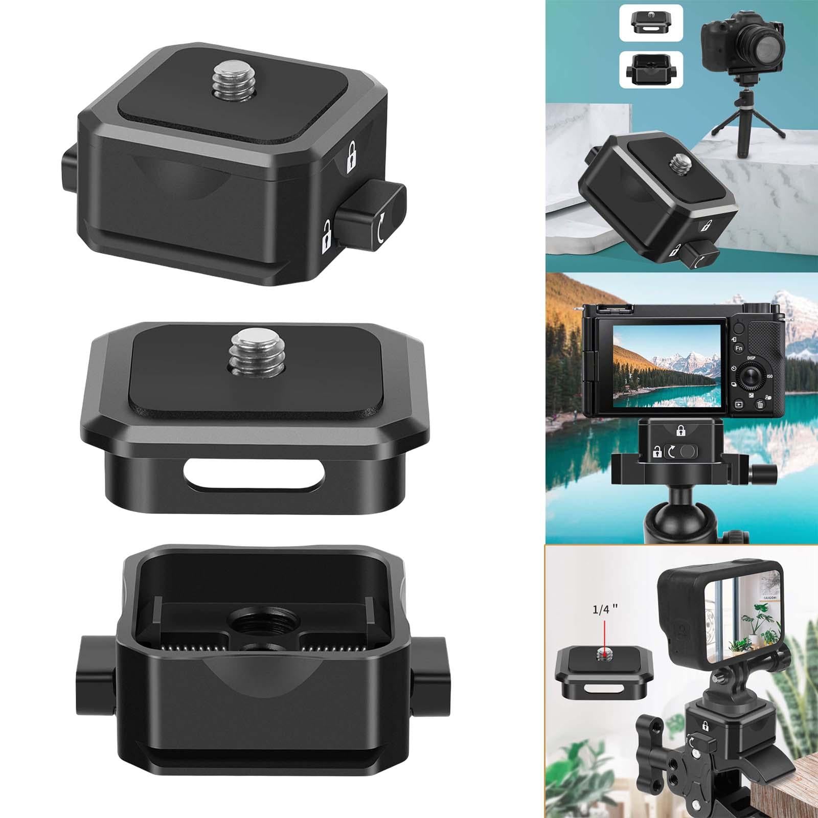 Tripod Adapter Base Double Lock Standard Mount 1/4 Screw for DSLR Camera 1 Set Tripod Adapter