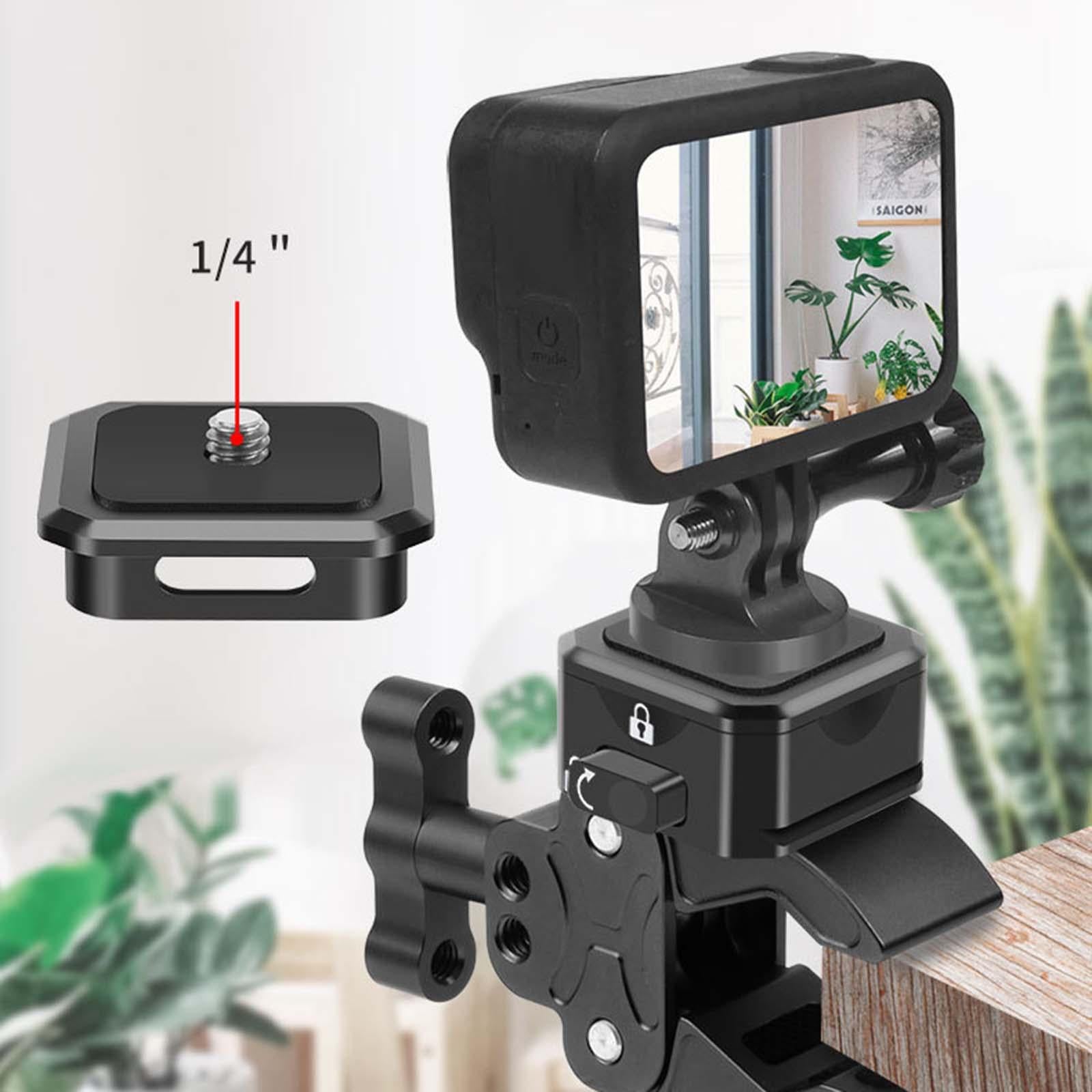 Tripod Adapter Base Double Lock Standard Mount 1/4 Screw for DSLR Camera Quick Release Cover