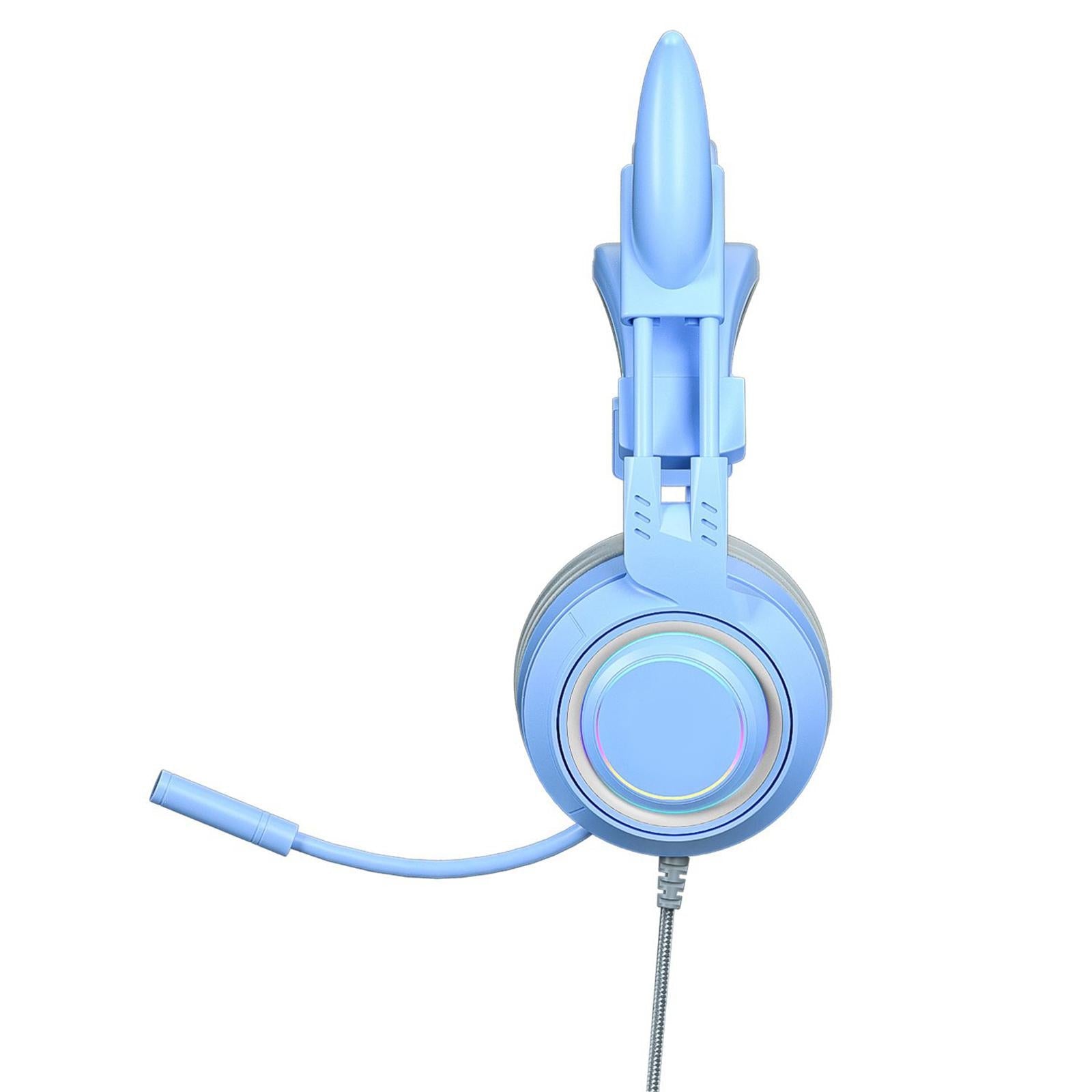 Gaming Headset with Microphone Comfortable 3.5mm Durable Laptop Blue