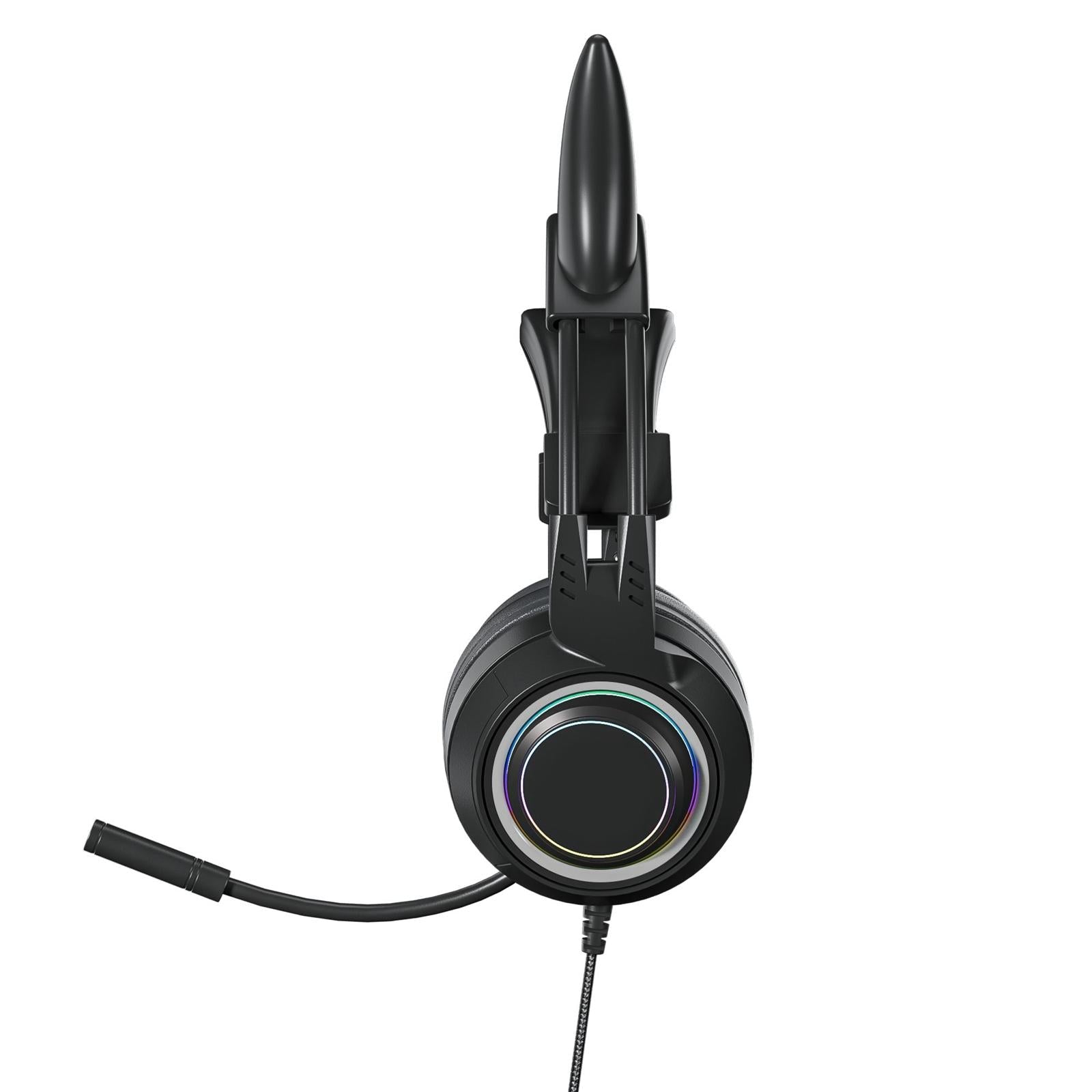 Gaming Headset with Microphone Comfortable 3.5mm Durable Laptop Black