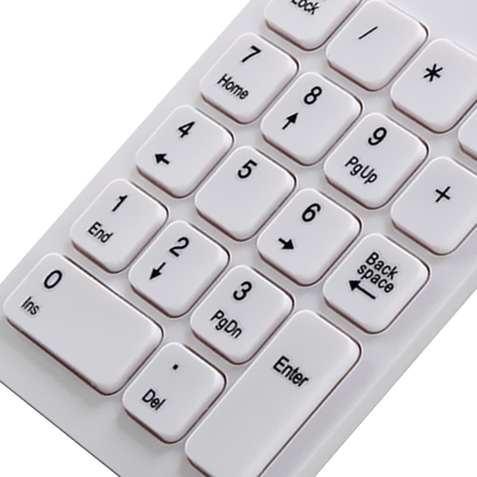 Wired USB Numeric Keypad 18 Keys Anti Slip Easily Carry White