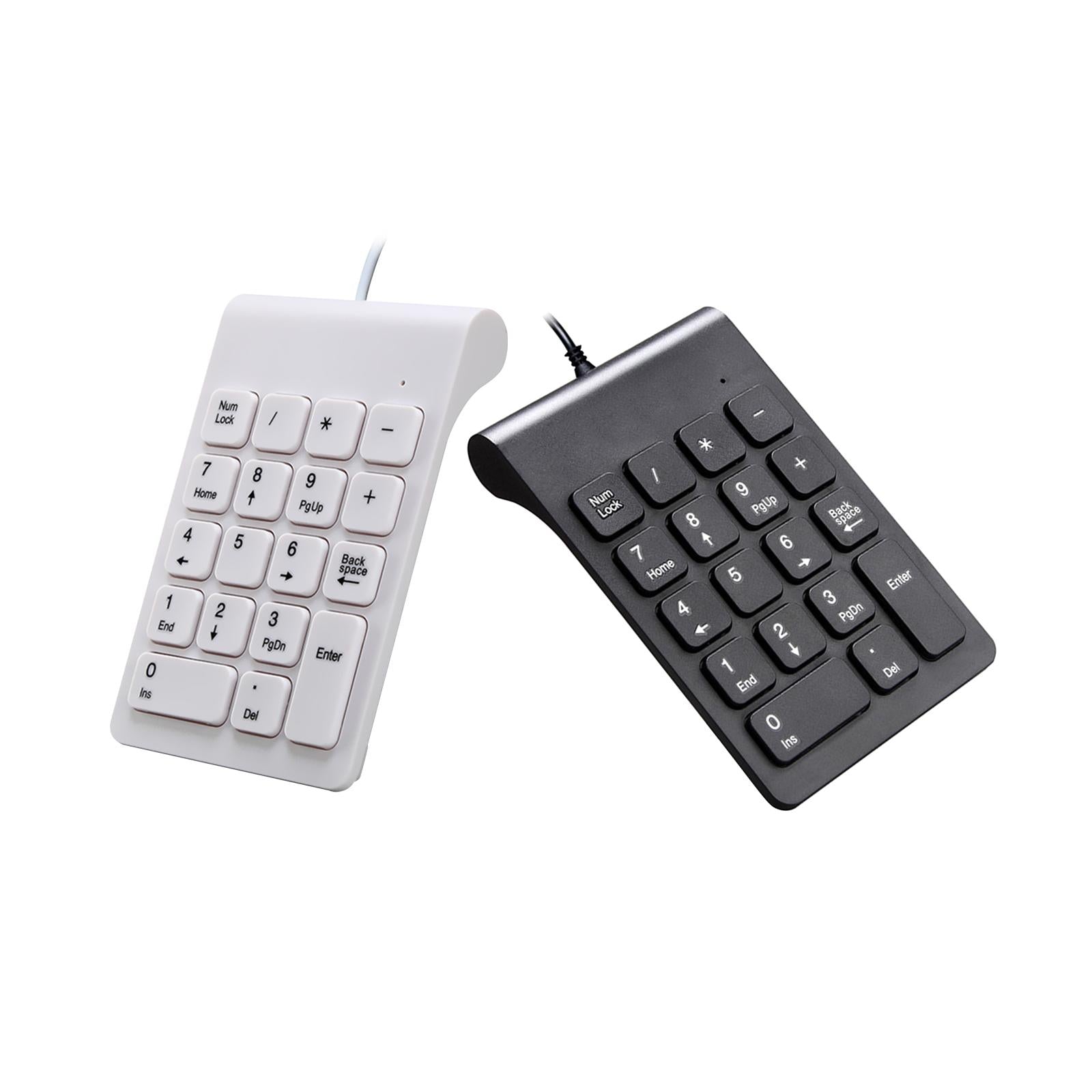 Wired USB Numeric Keypad 18 Keys Anti Slip Easily Carry White